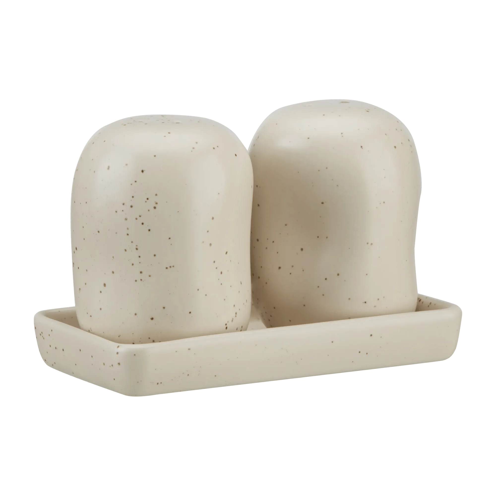 Set of Salt and Pepper Shakers on Tray - Image 2