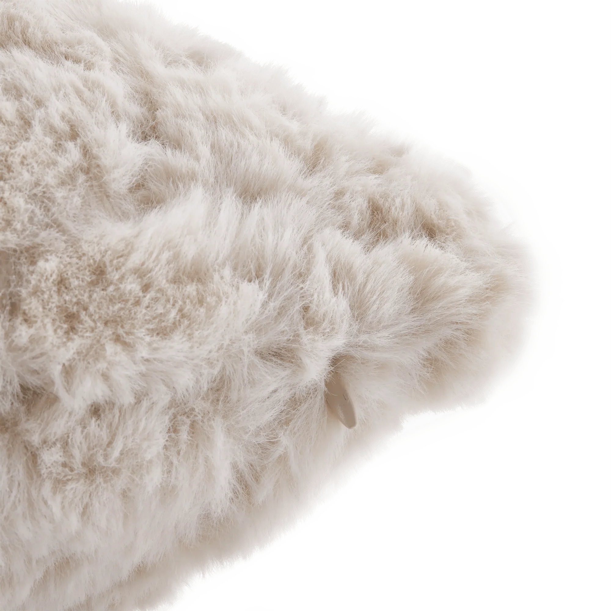Light Beige Sheep Faux Fur Decorative Lumbar Pillow - Image 7