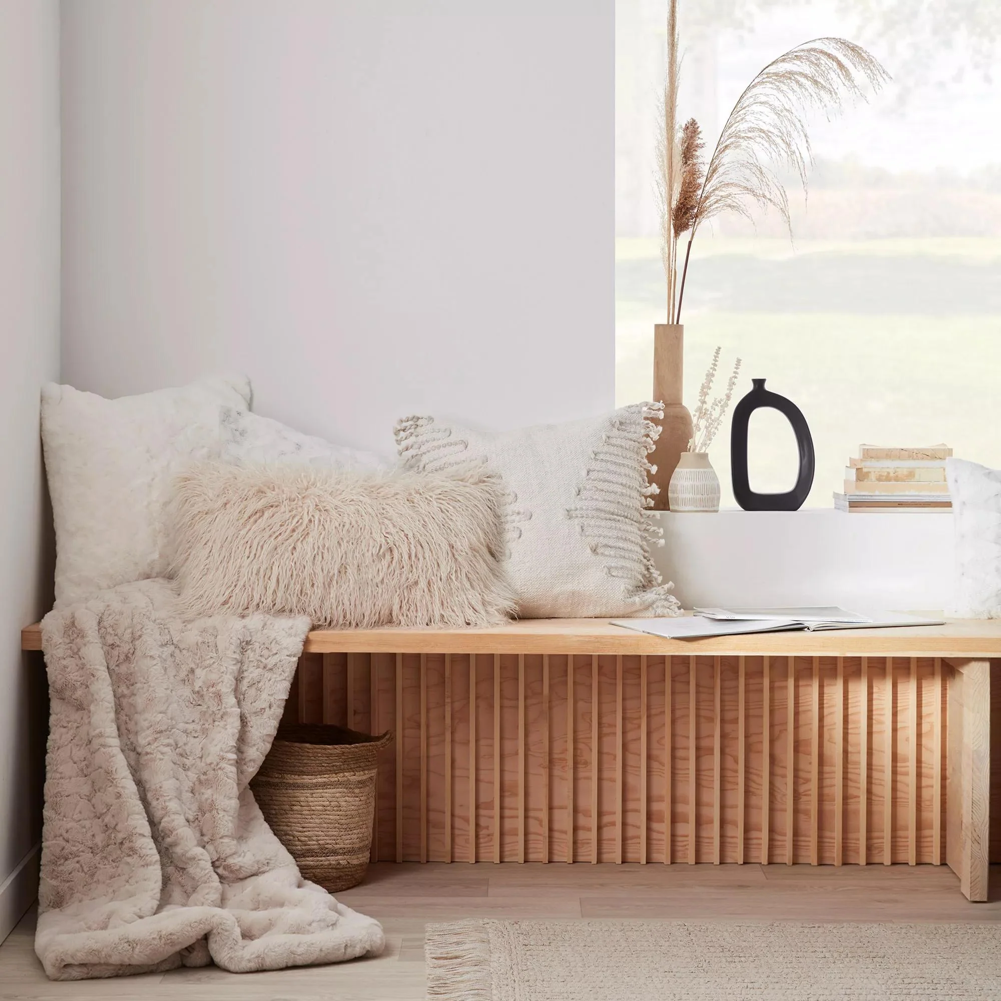 Oatmeal Sheep Faux Fur Throw - Image 5