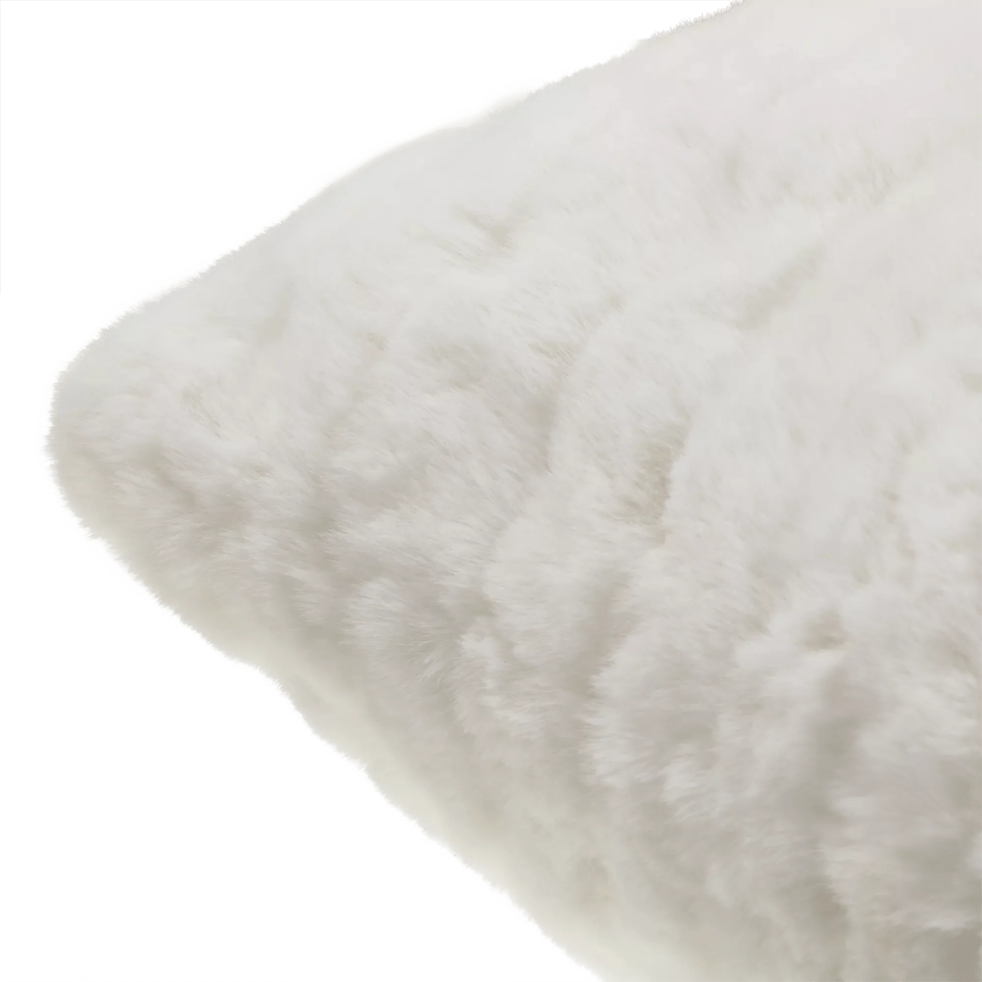 Off White Sheep Faux Fur Throw Pillow - Image 3