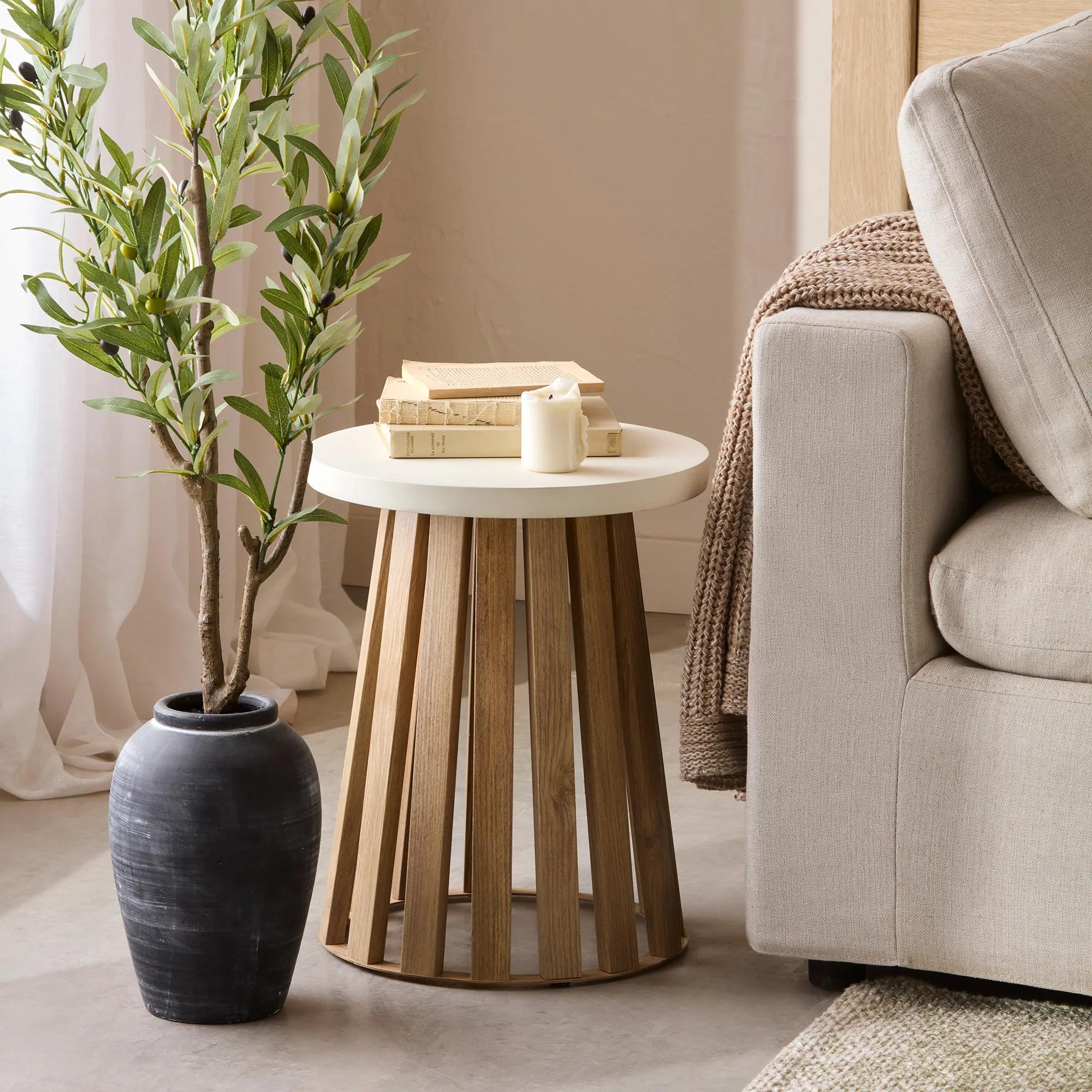 Slat Base Outdoor Side Table - Image 5