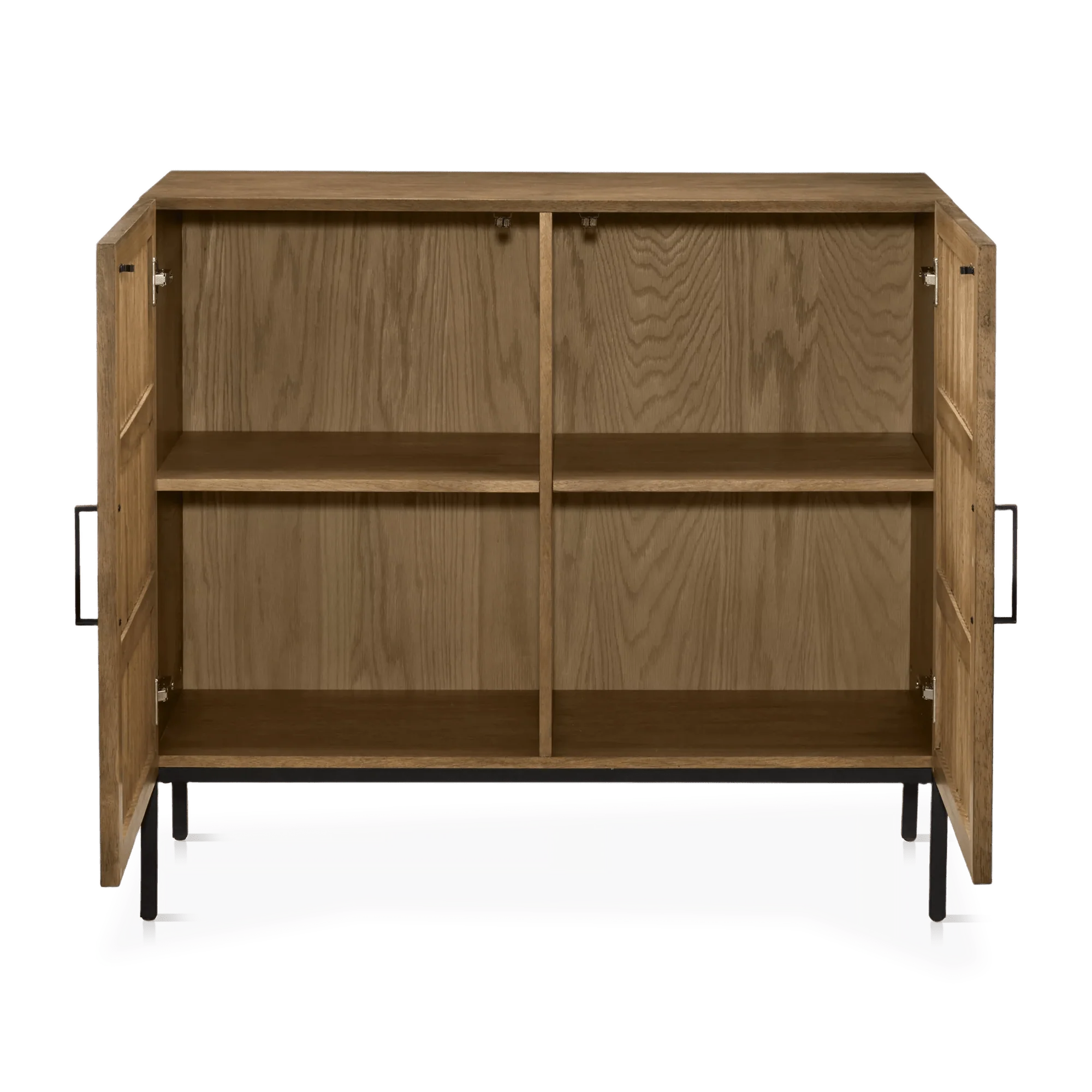 Slatted 2-Door Dark Wood Buffet - Image 6