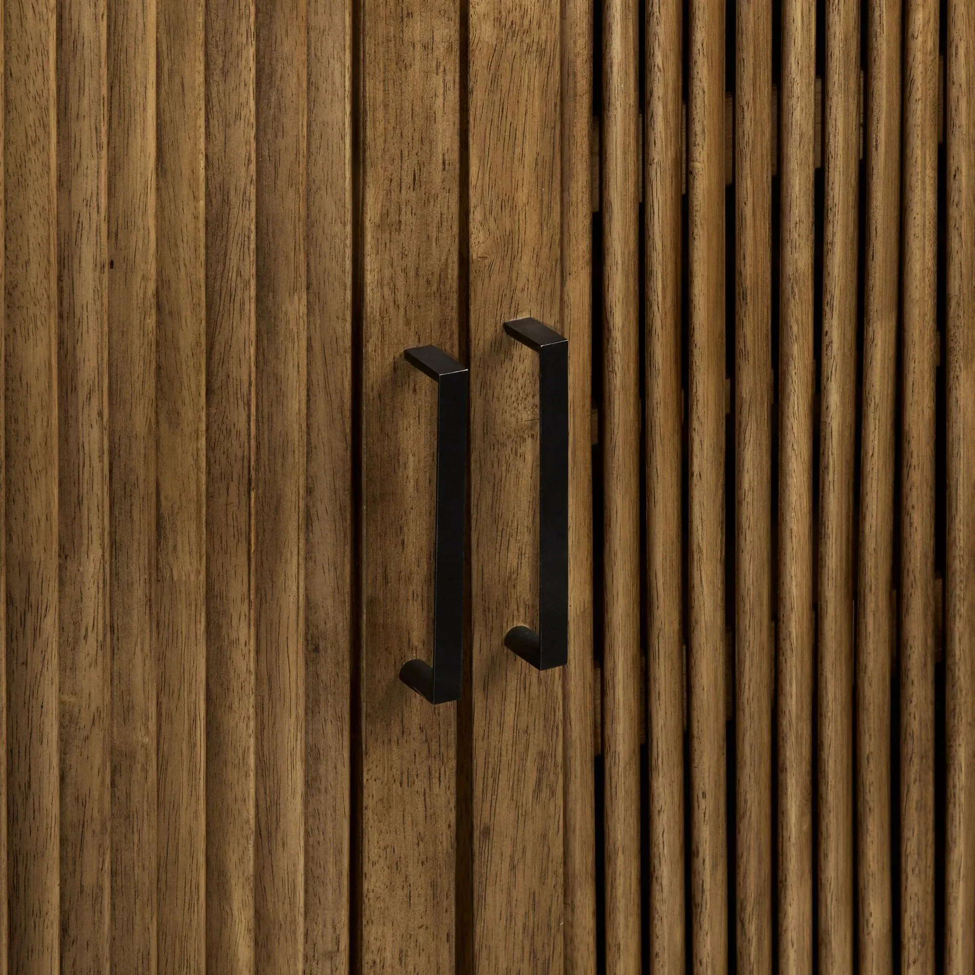 Slatted 2-Door Dark Wood Buffet - Image 7