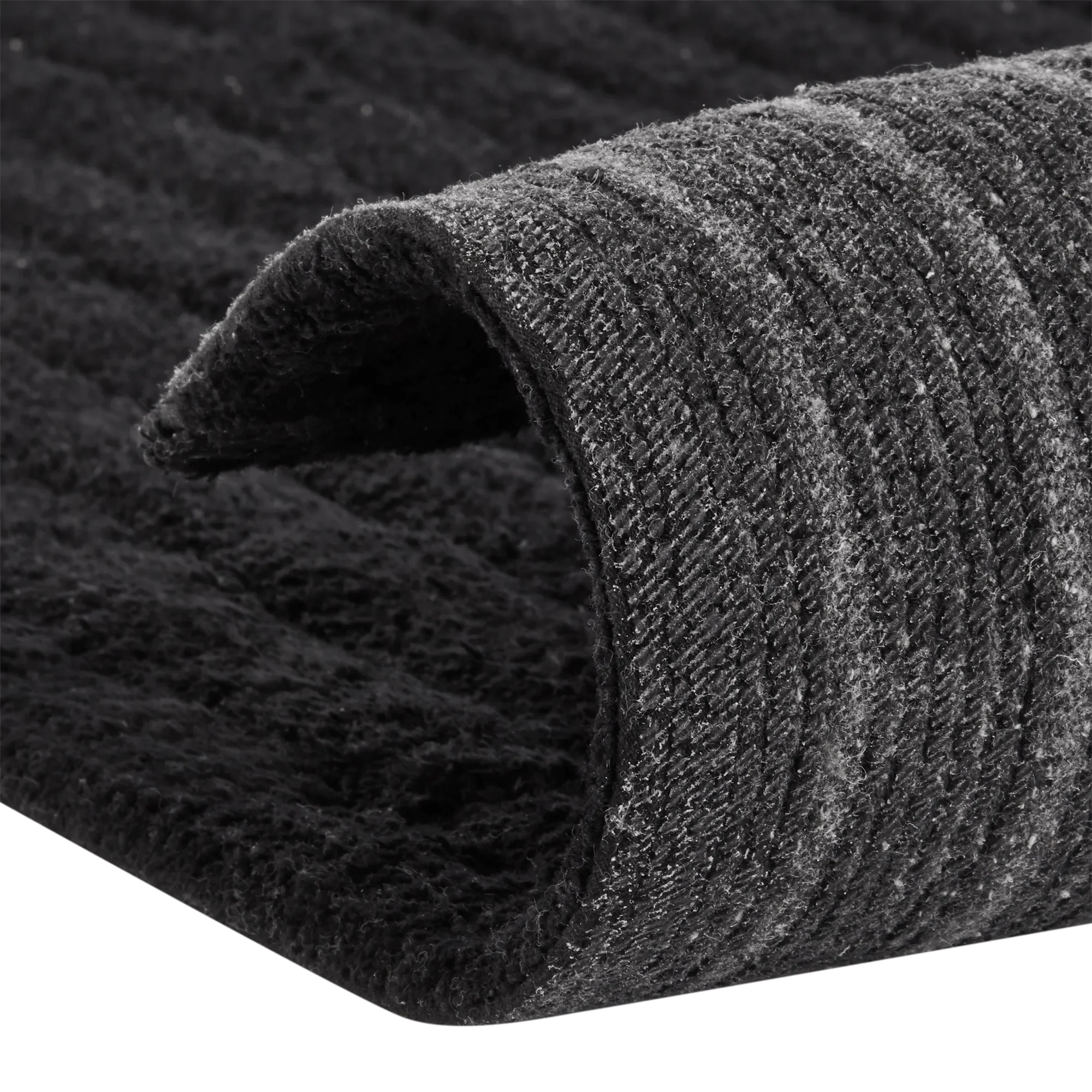 Soft and Absorbent Black Cotton Rug - Image 3