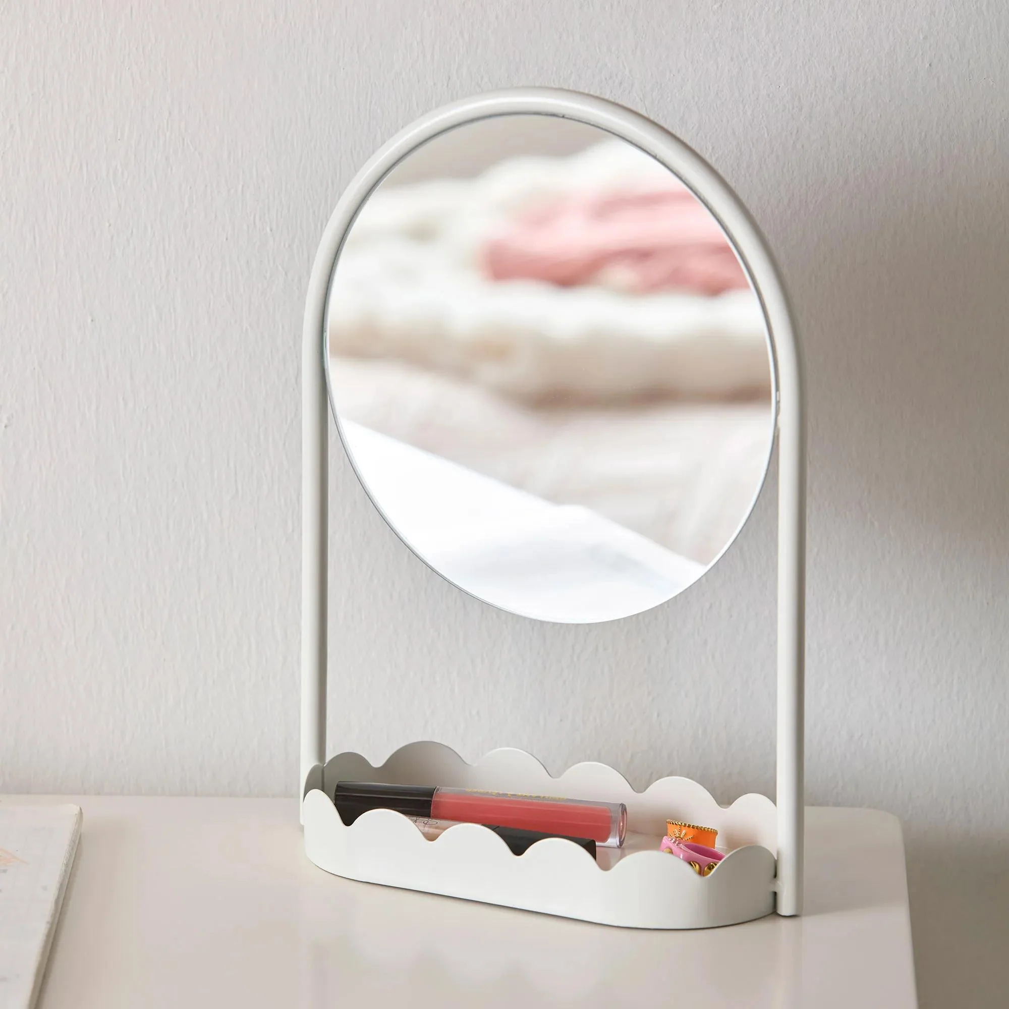 Table Mirror with Scalloped Base - Image 5