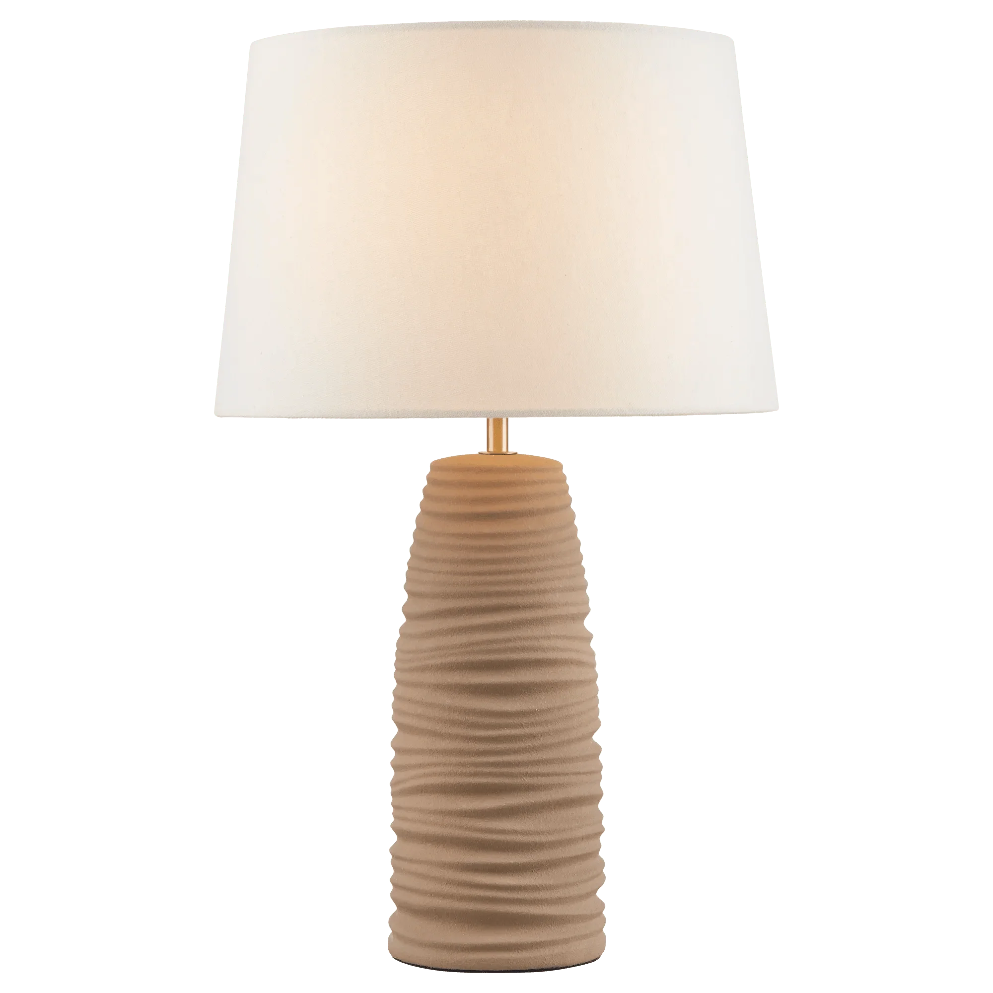 Textured Beige Ceramic Table Lamp - Image 2