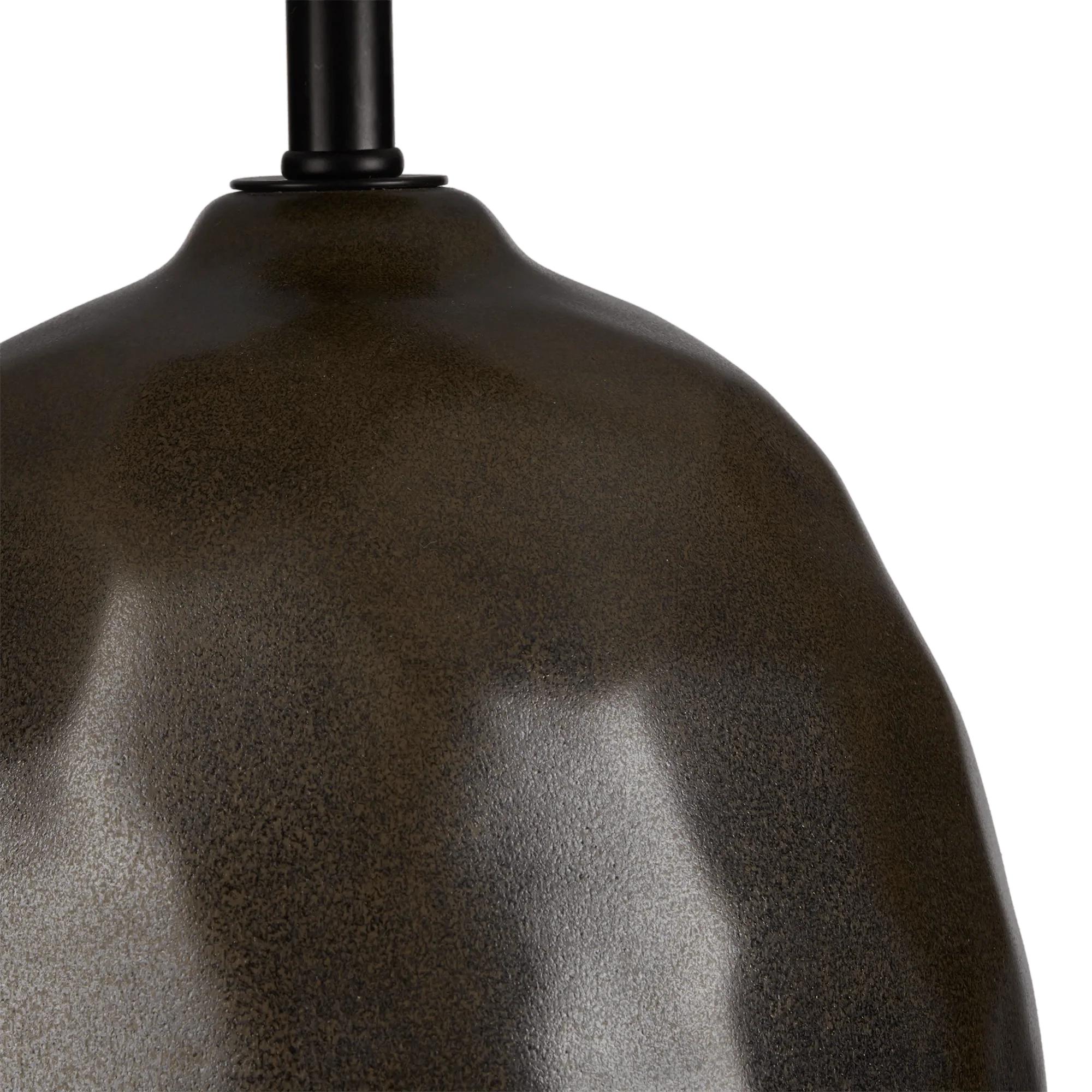 Textured Ceramic Table Lamp with White Shade - Image 3