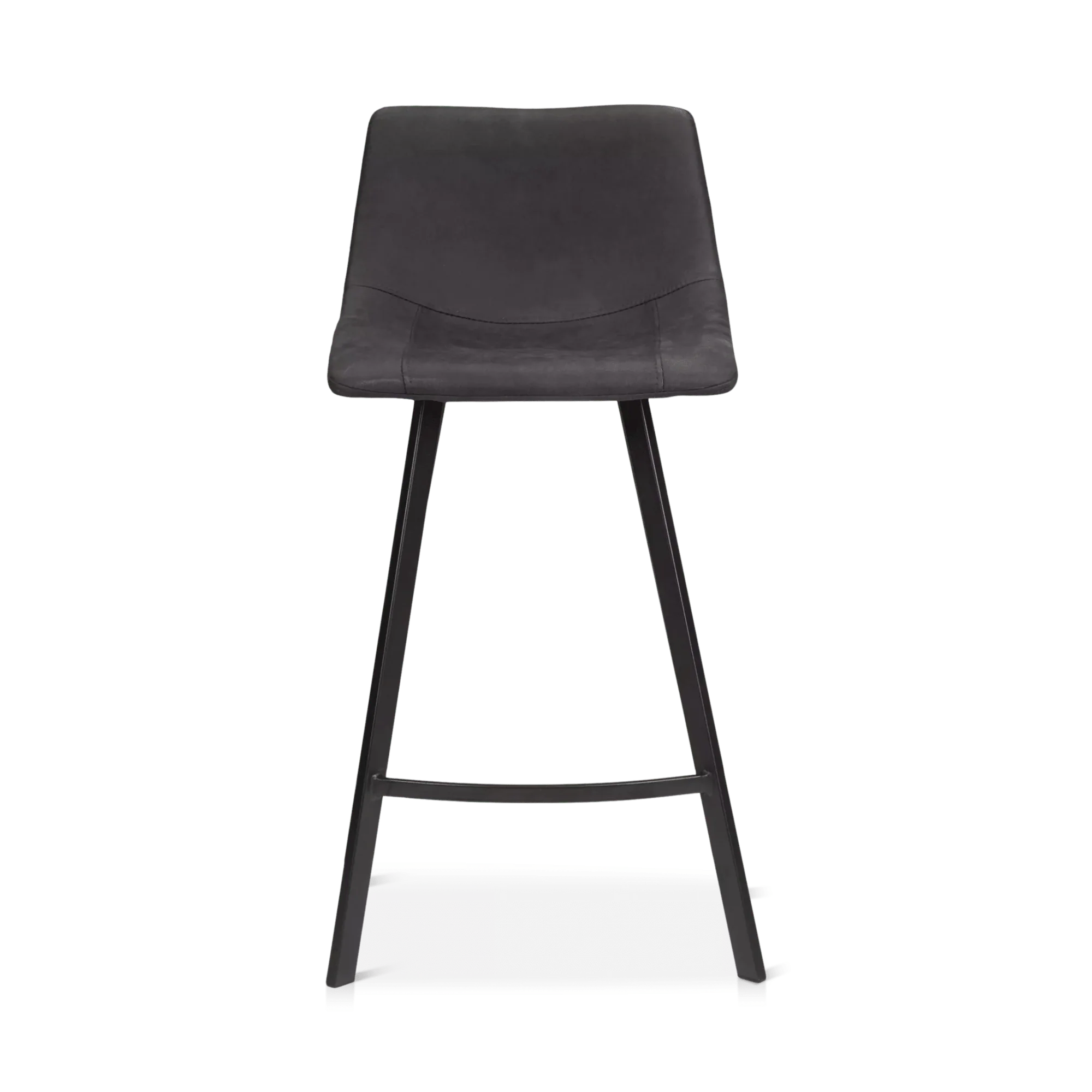 Textured Faux Leather and Metal Bar Stool - Image 6