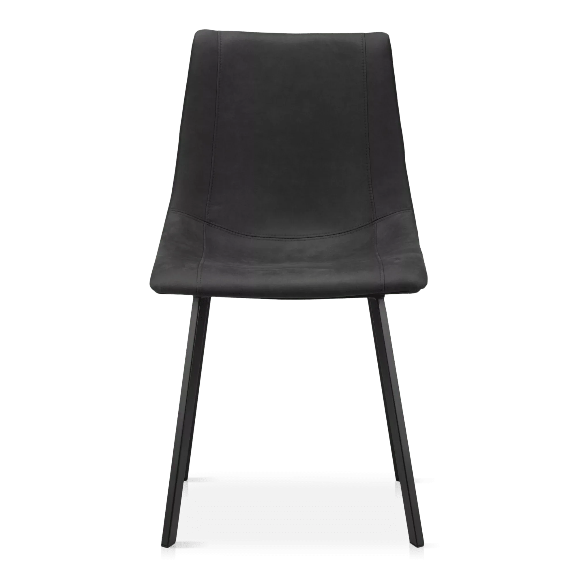 Black Textured Faux Leather and Metal Dining Chair - Image 5