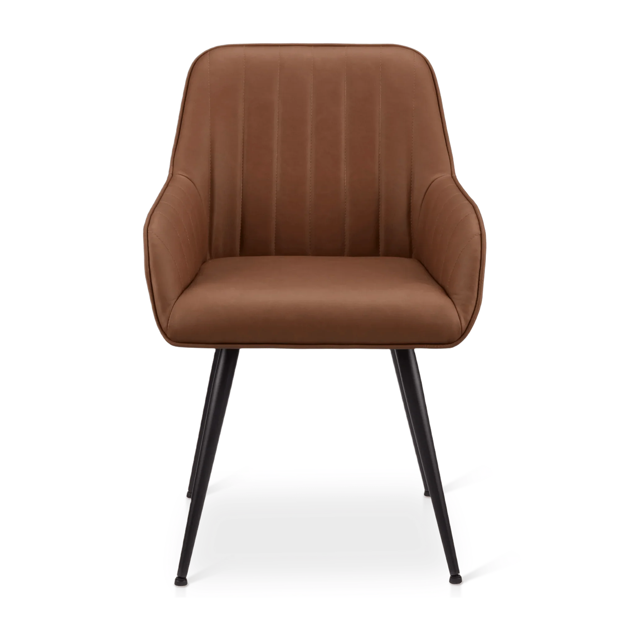 Textured Faux Leather and Metal Dining Chair - Image 3