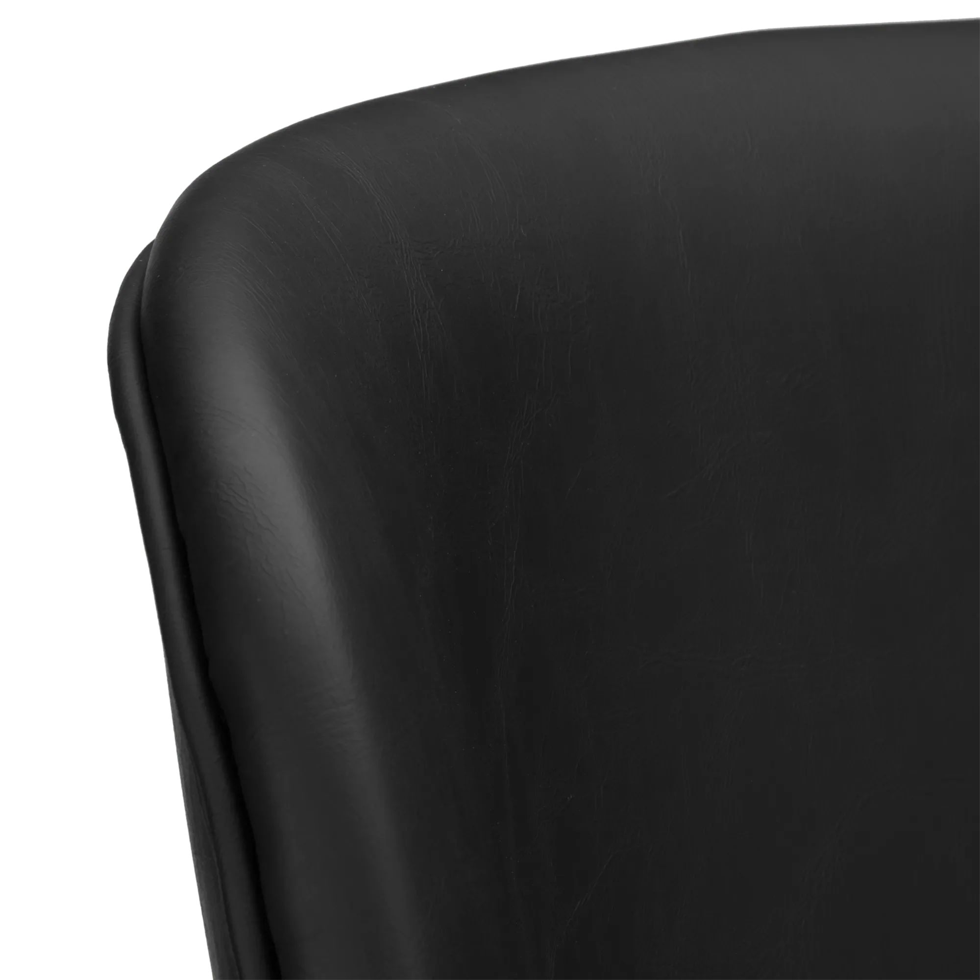 Black Textured Faux Leather & Metal Adjustable Bar Stool - Image 4