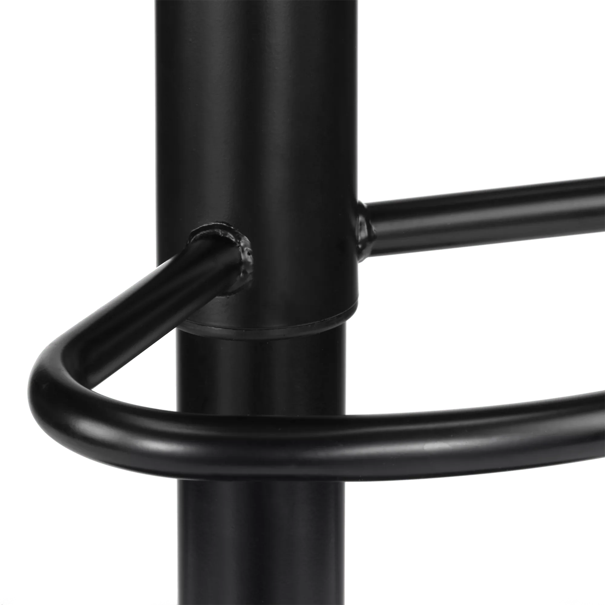Black Textured Faux Leather & Metal Adjustable Bar Stool - Image 6