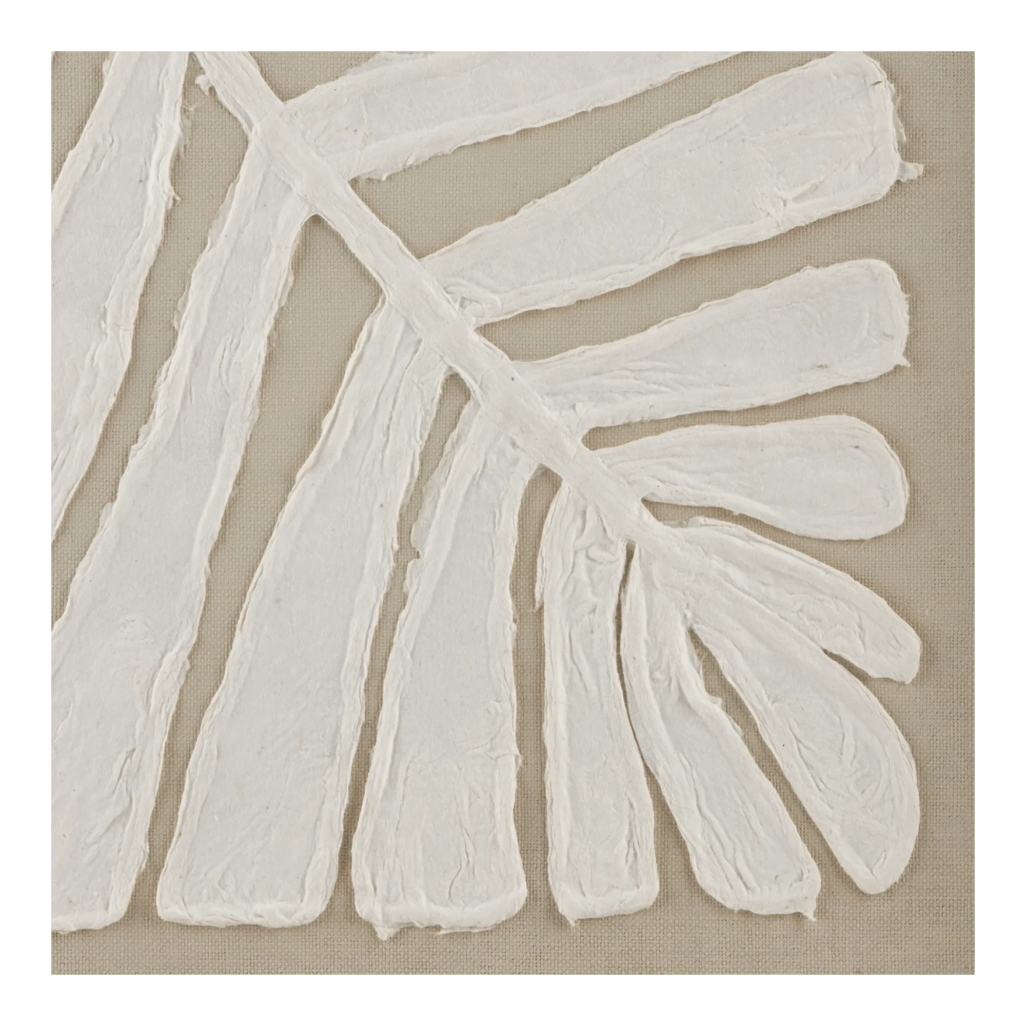 Textured Leaf Wall Art on Neutral Background - Image 2