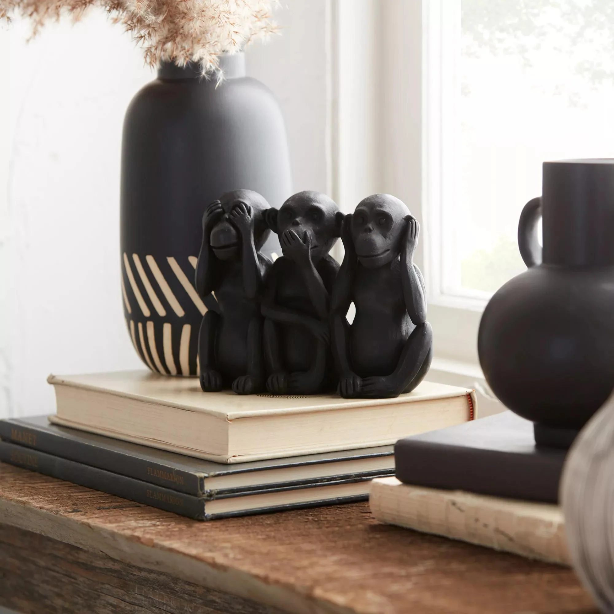 Three Wise Monkeys Resin Statuettes - Image 2