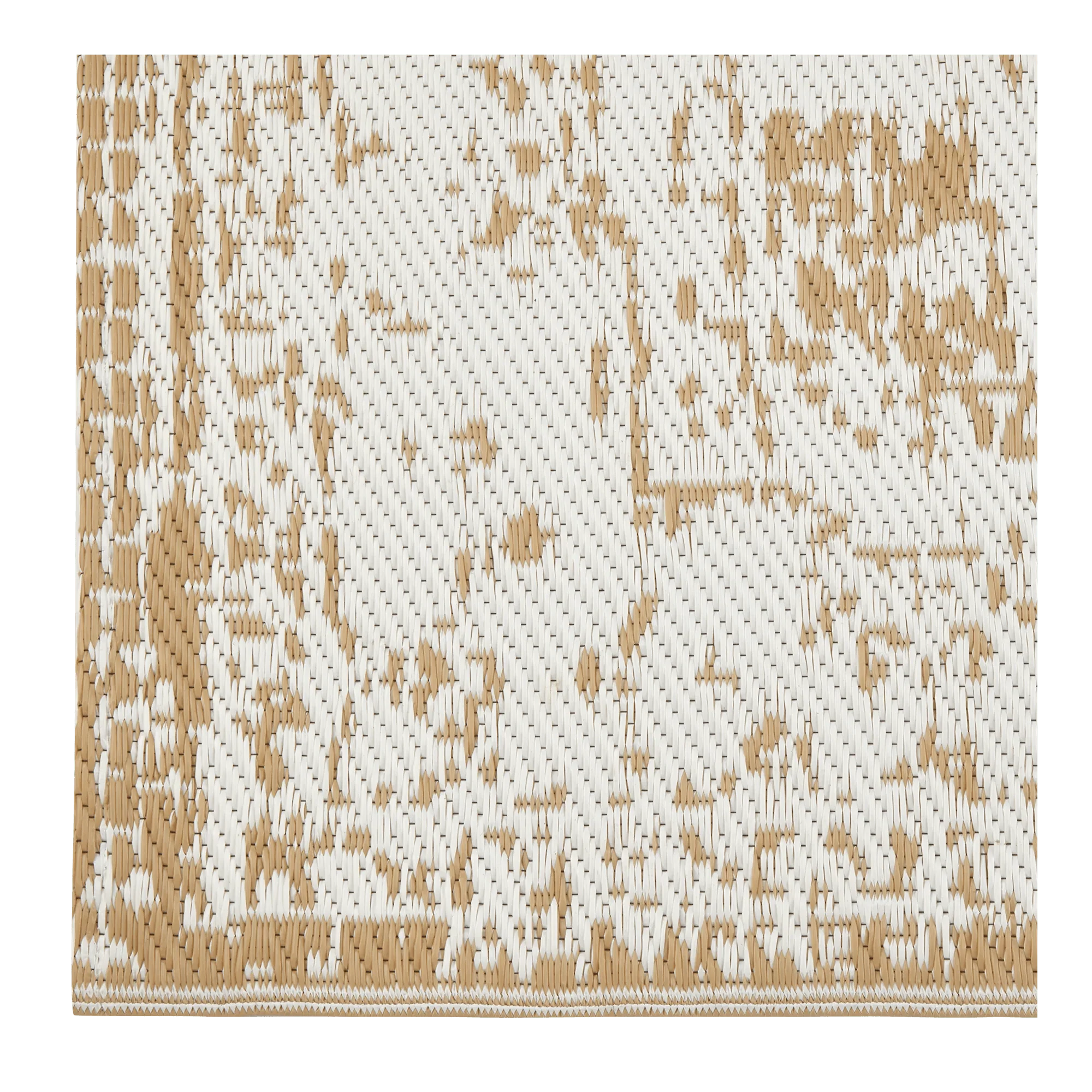Two-Tone Beige Medallion Reversible Rug - Image 4