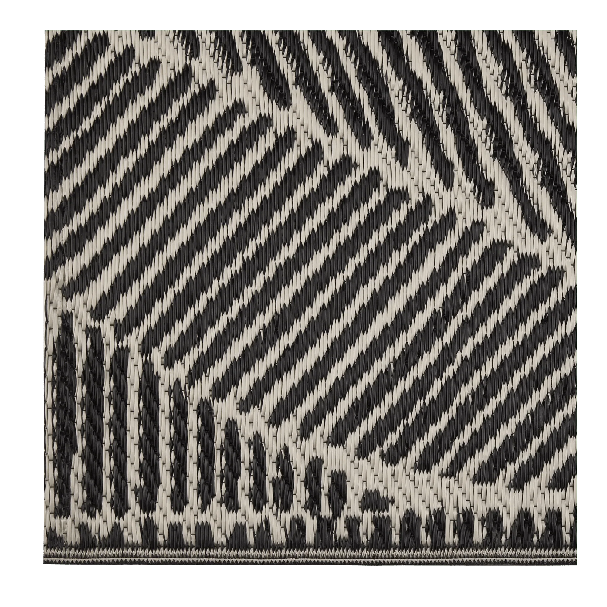 Two-Tone Black Leaf Print Reversible Rug 8x10 - Image 3