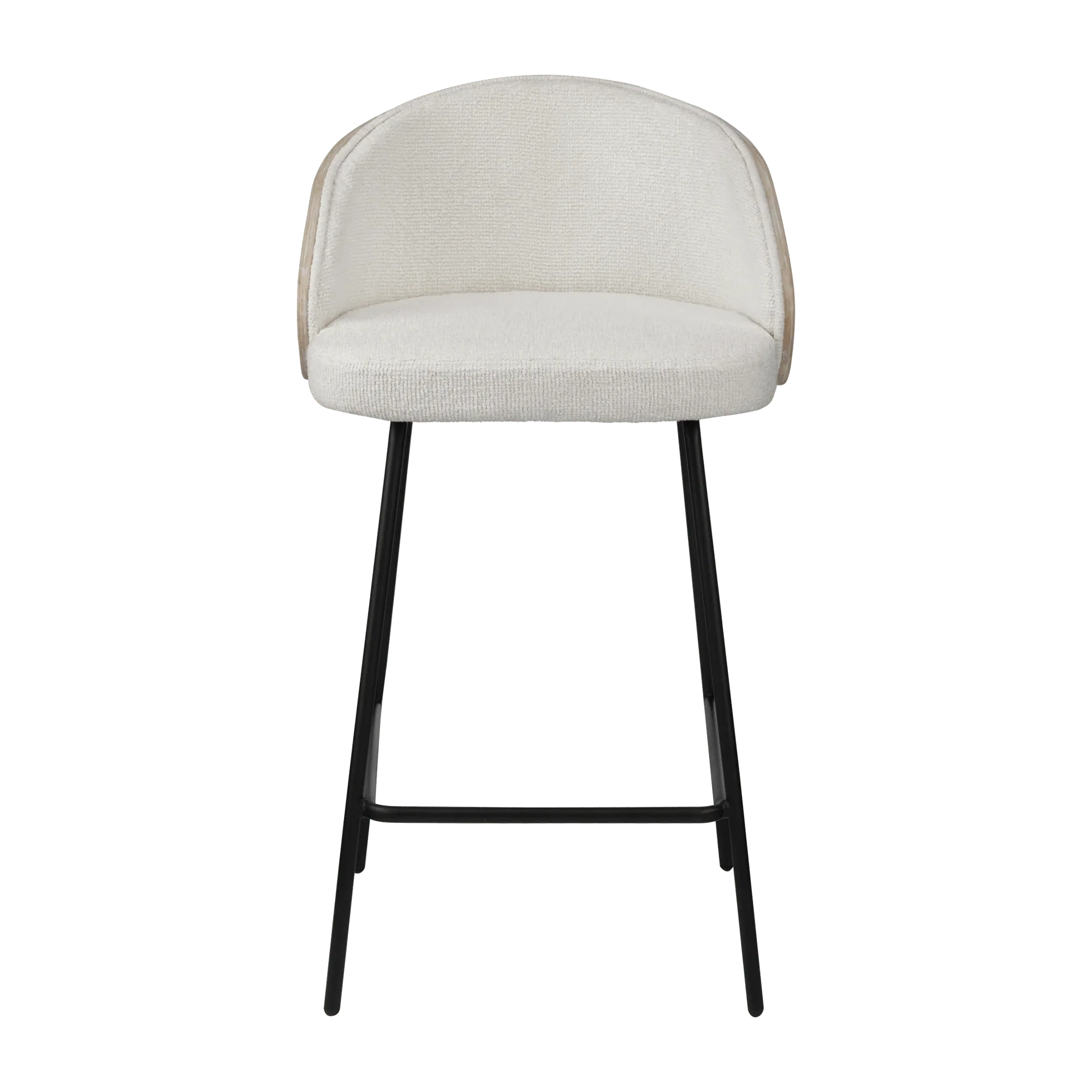 Upholstered Bar Stool with Wood Back - Image 4