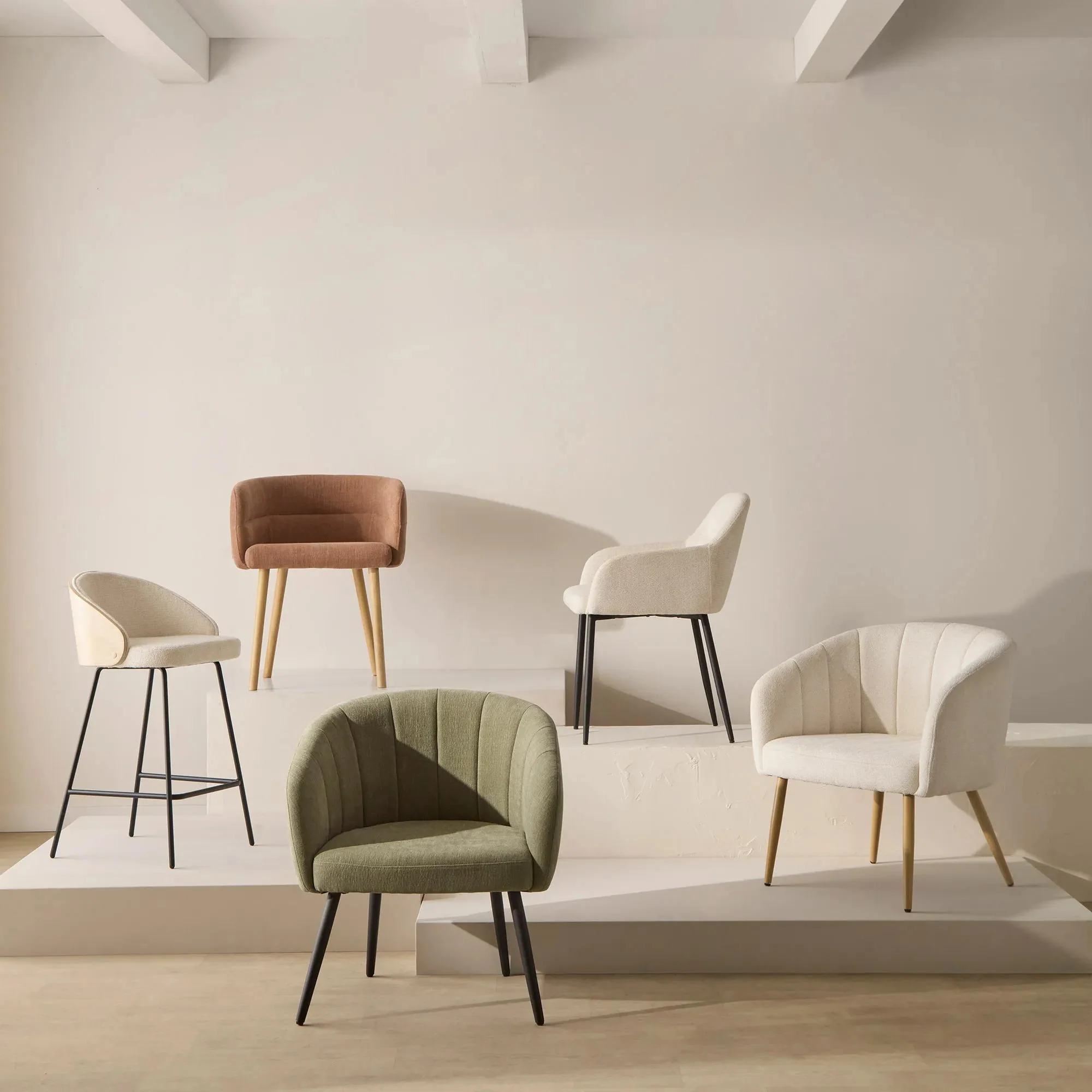 Fabric and Metal Accent Chair - Image 6