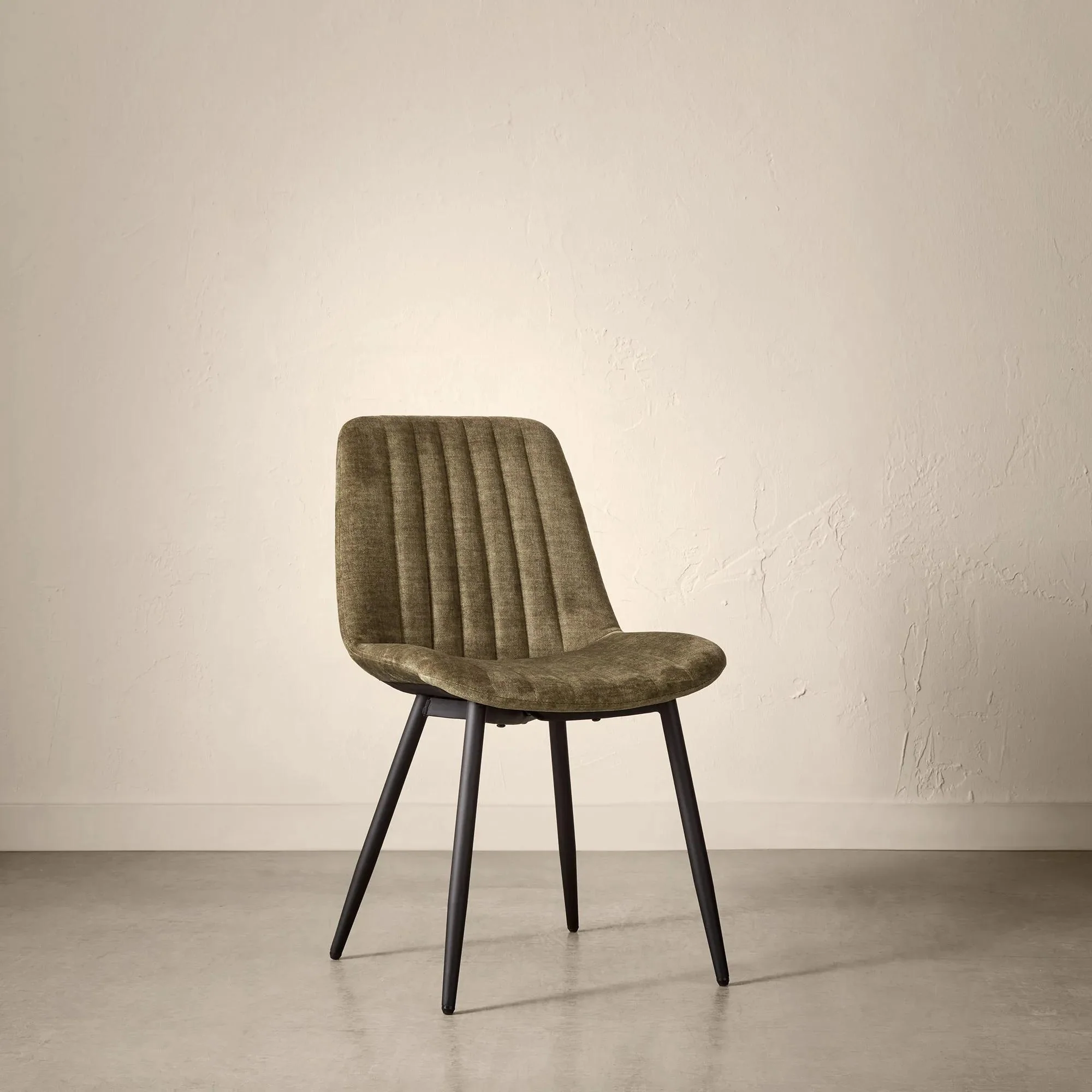 Velvet Fabric and Metal Dining Chair - Image 7