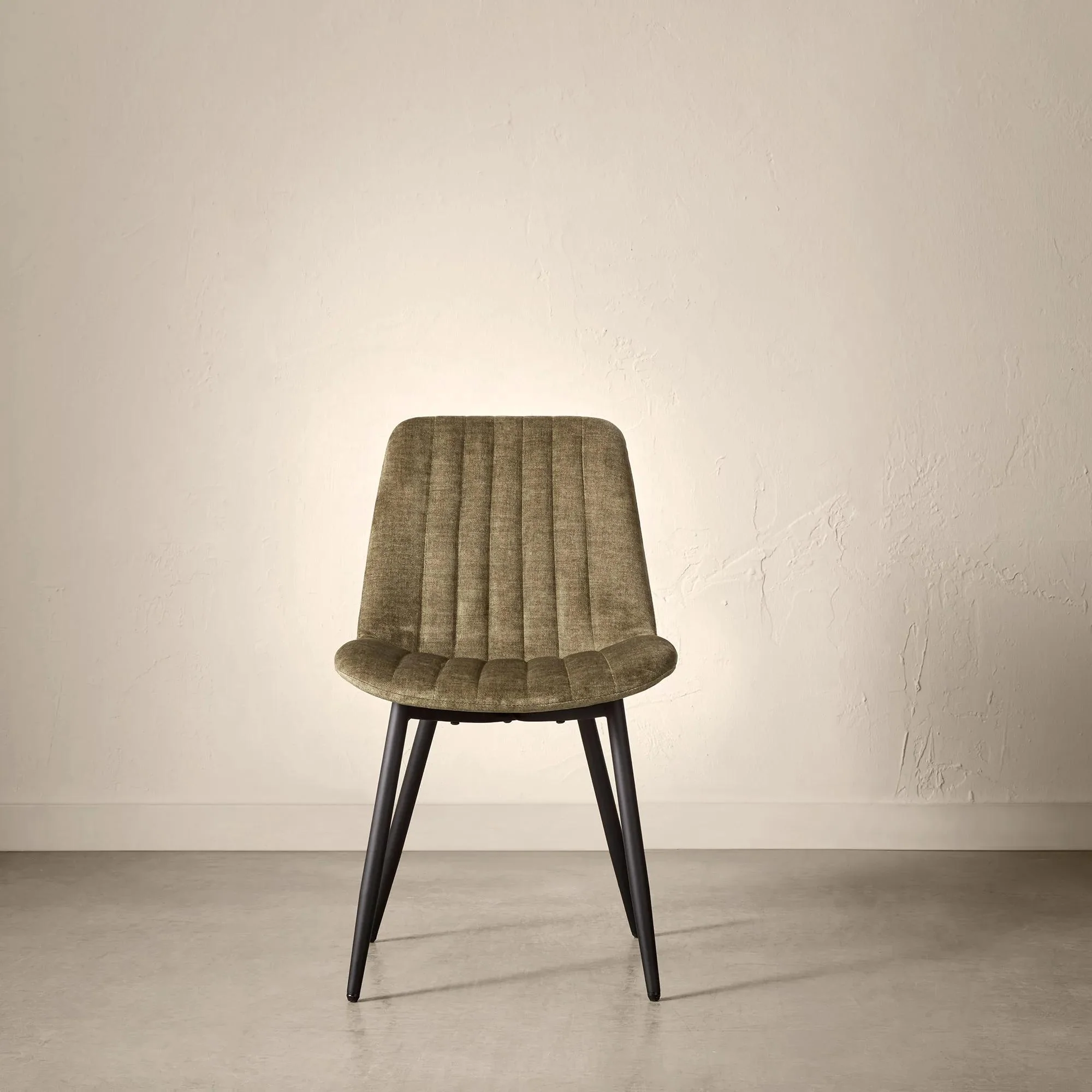 Velvet Fabric and Metal Dining Chair - Image 8
