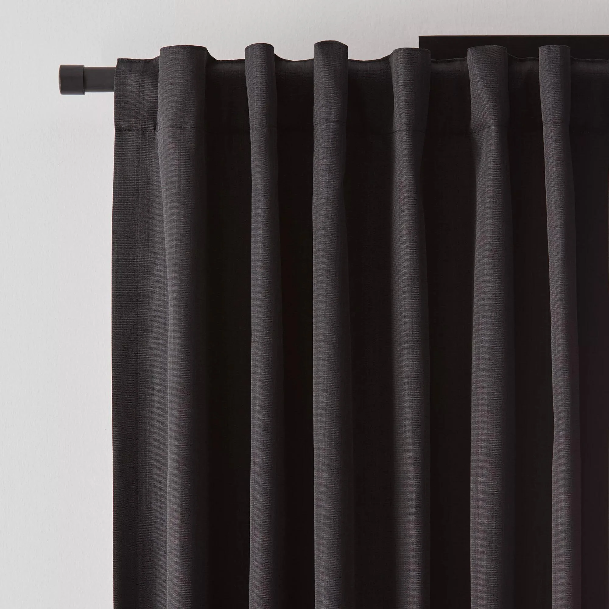 Black Vence Blackout Curtain with Hidden Back Tab - Image 3