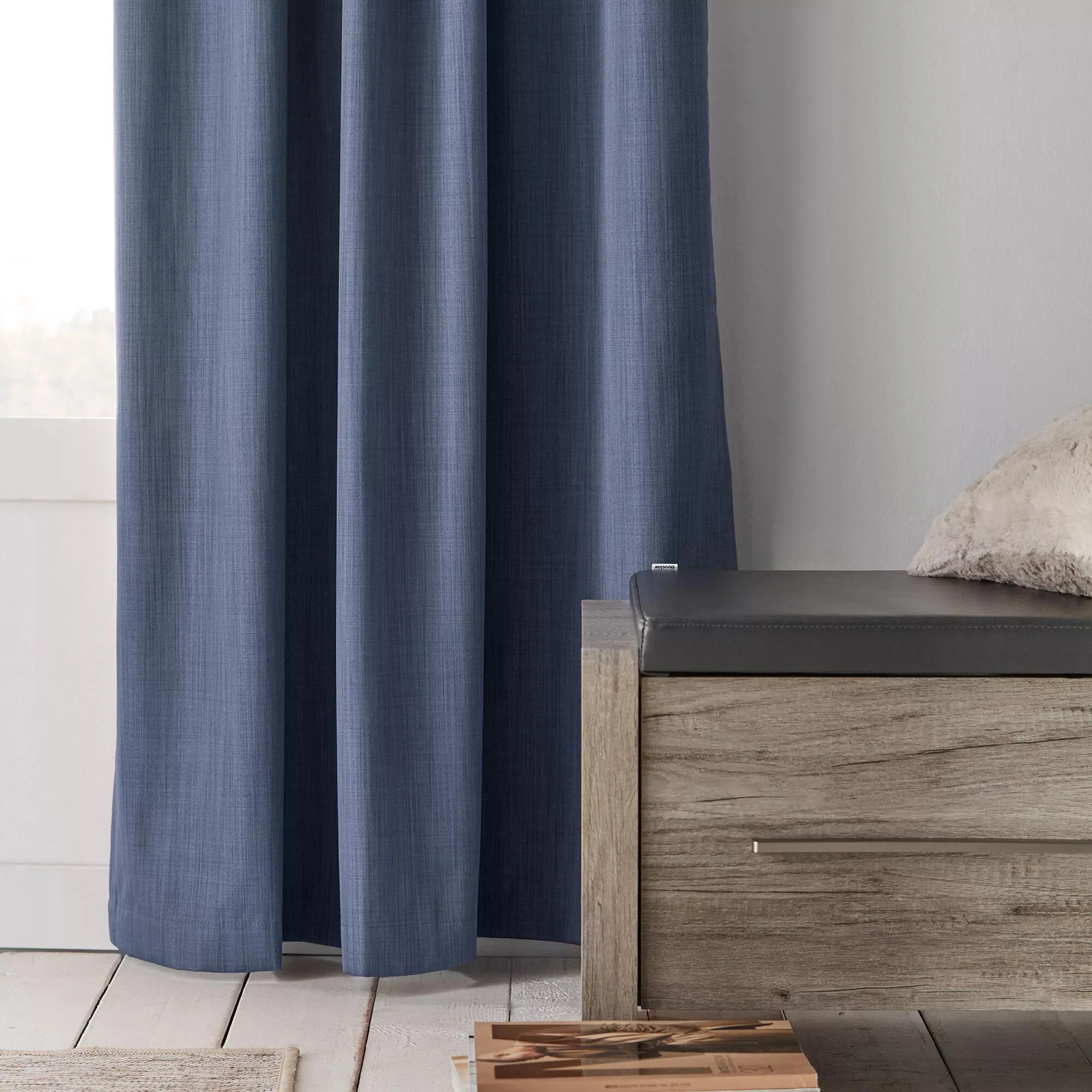 Blue Vence Blackout Curtain with Hidden Back Tab - Image 3