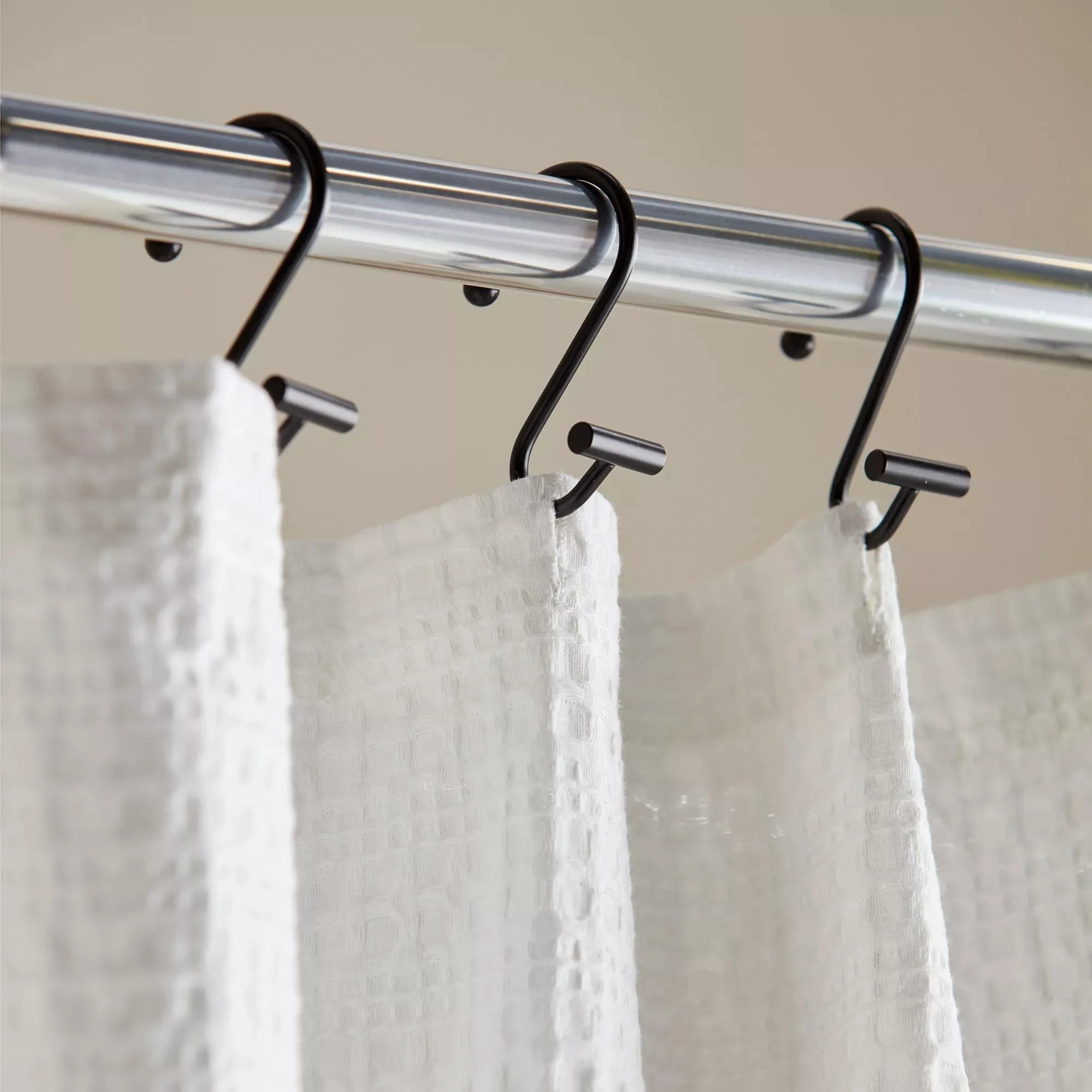 White Waffy Essential Shower Curtain - Image 3