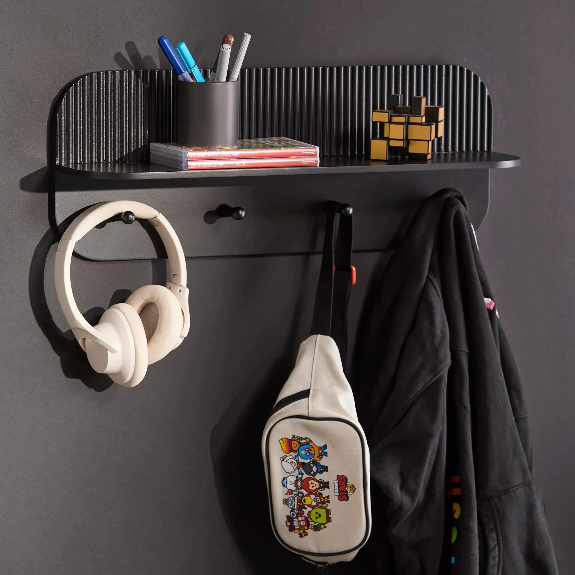 Wall Shelf with Hooks - Image 4