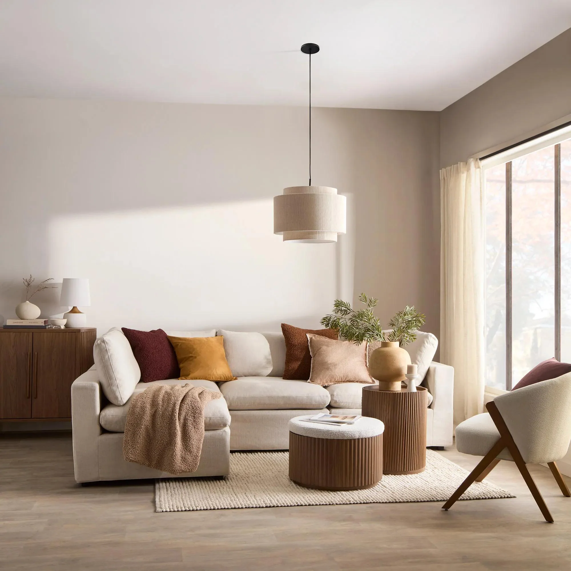 Fabric and Wood Accent Chair - Image 6