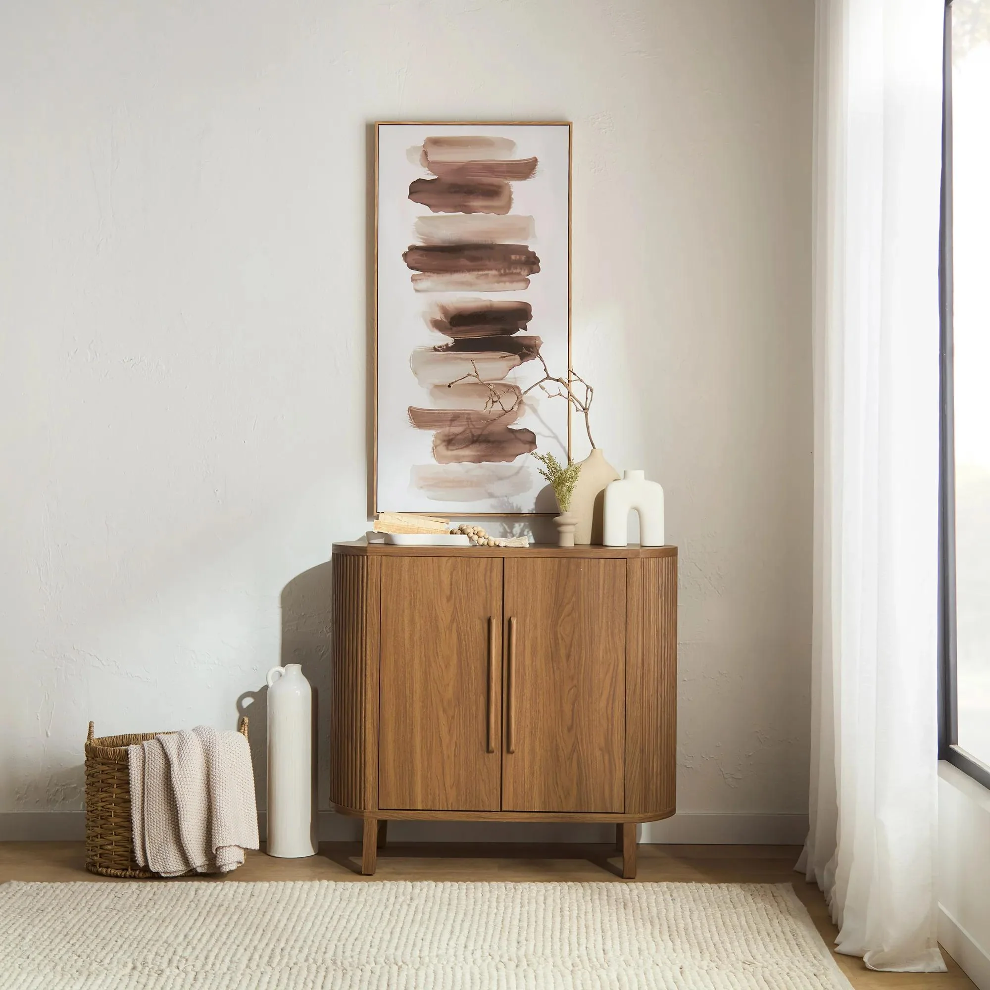 Walnut Veneer Buffet With Two Doors - Image 2