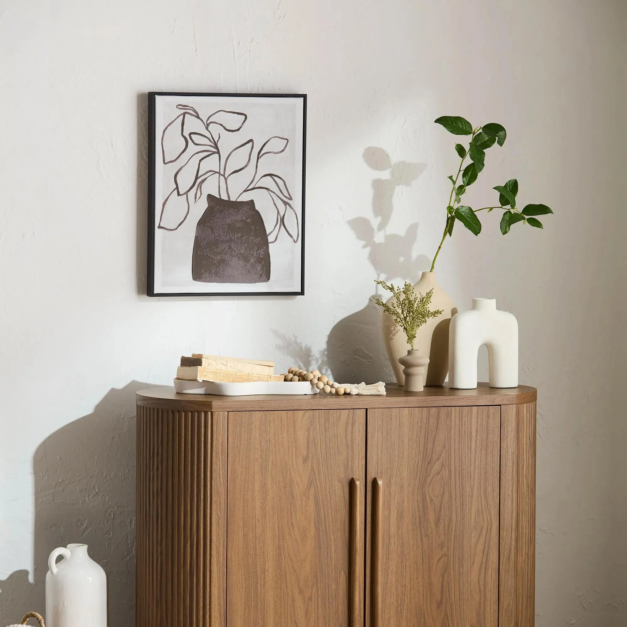 Walnut Veneer Buffet With Two Doors - Image 5