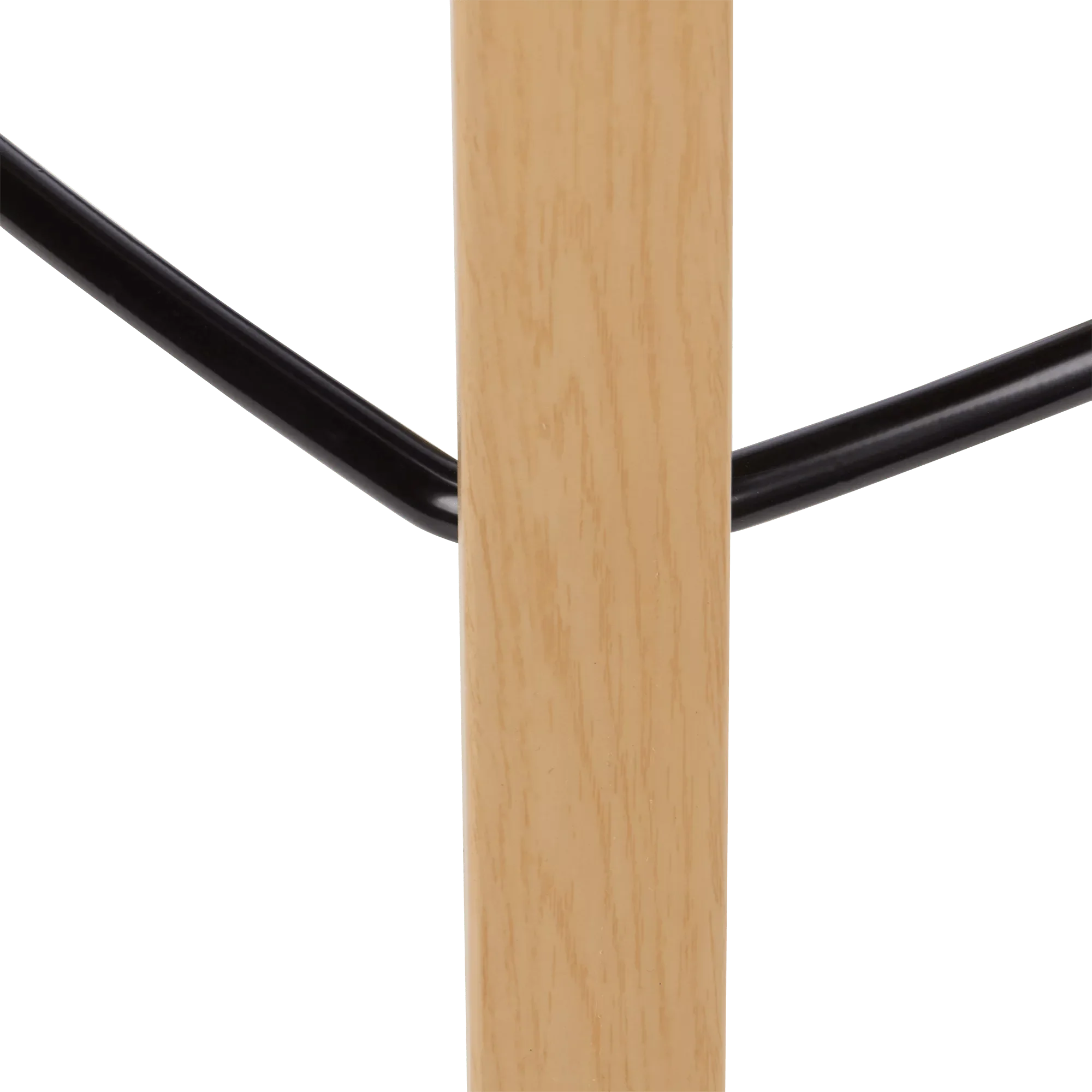 White Bar Stool with Natural Wood Legs - Image 5
