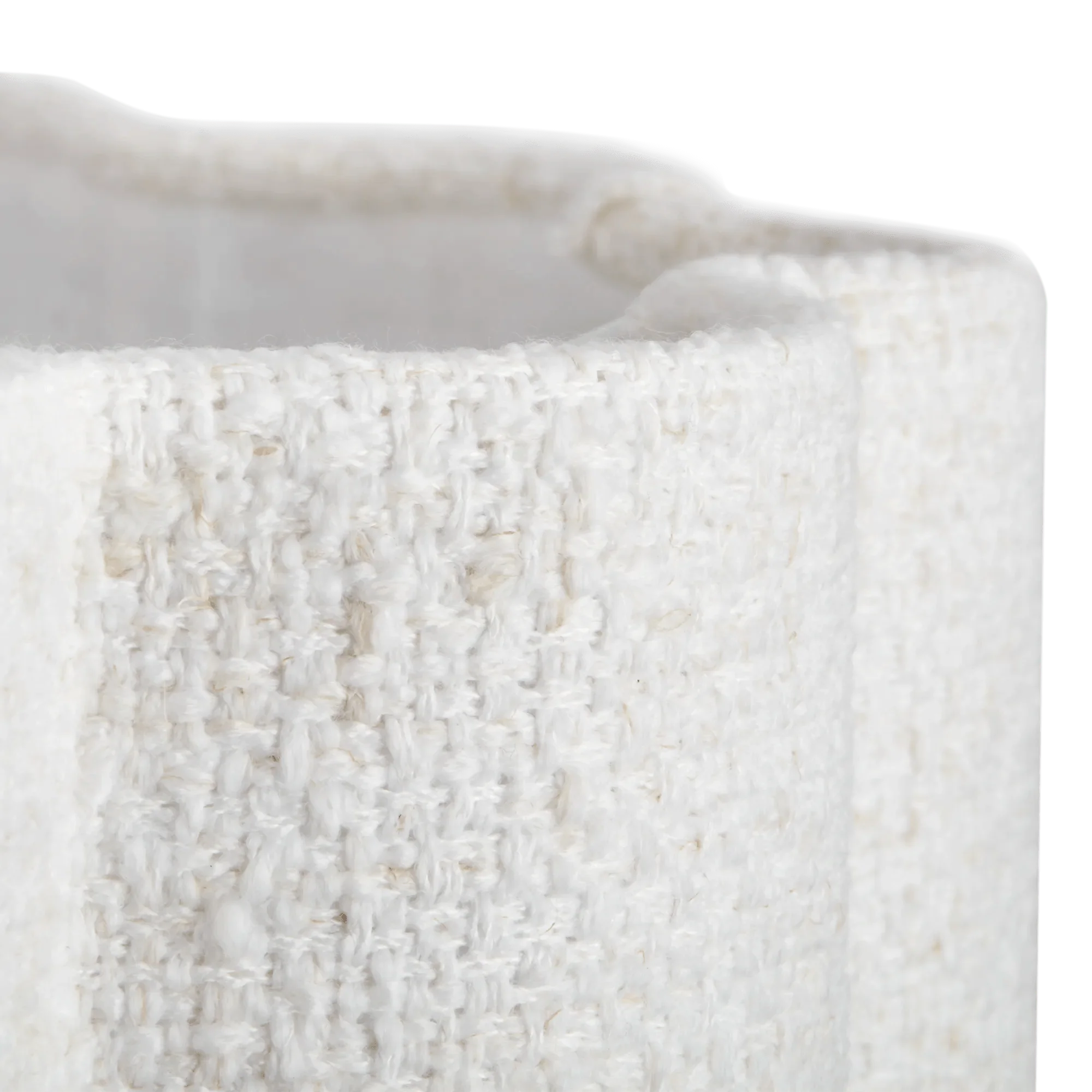White Boucle Fabric Ceiling Lamp - Image 3