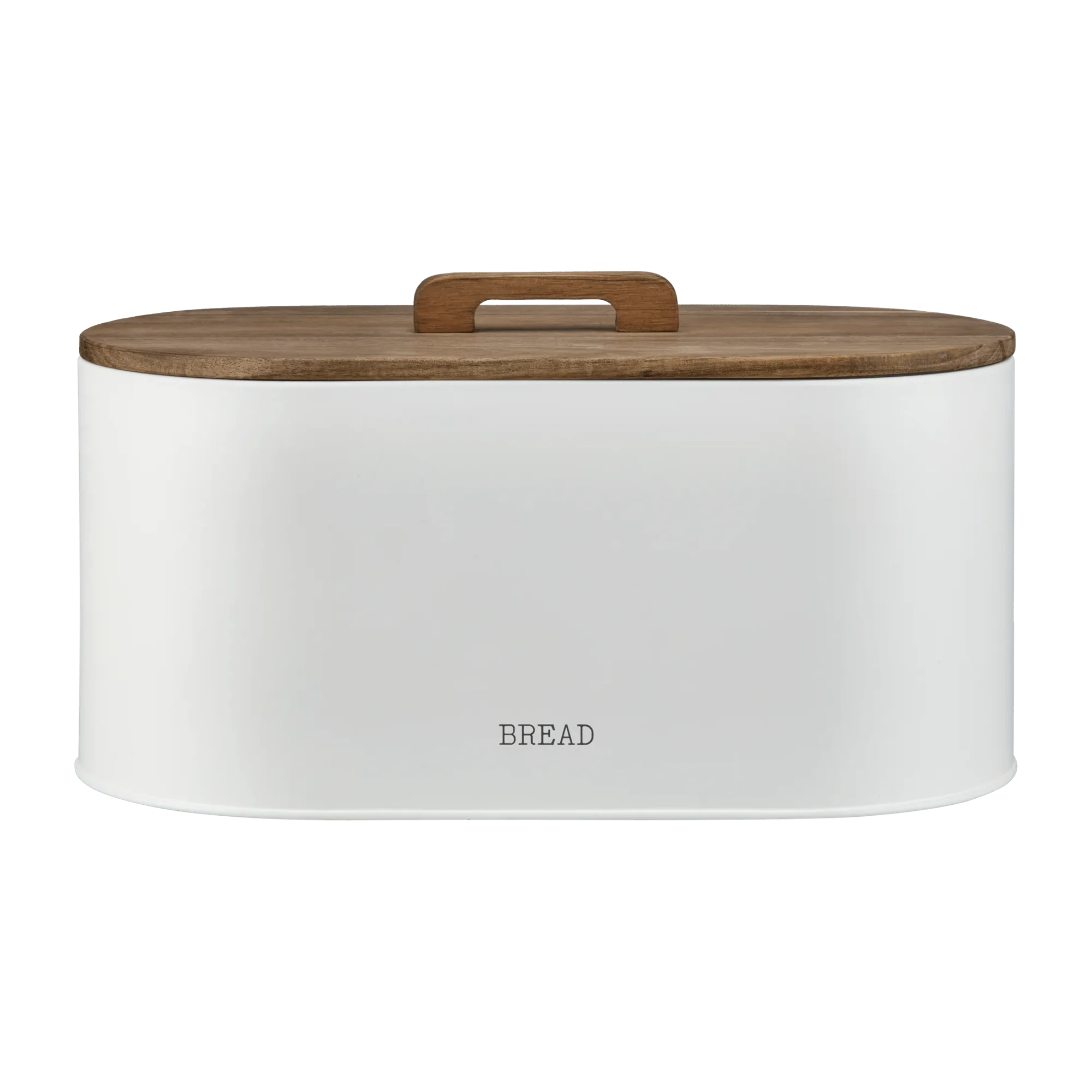 White Bread Box with Wooden Lid - Image 4