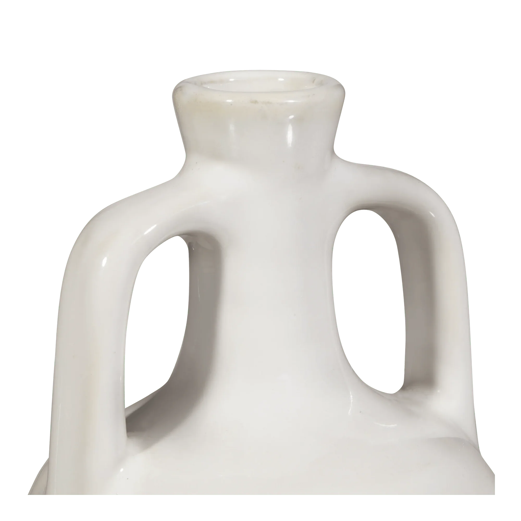 White Ceramic Double-Handle Vase - Image 3