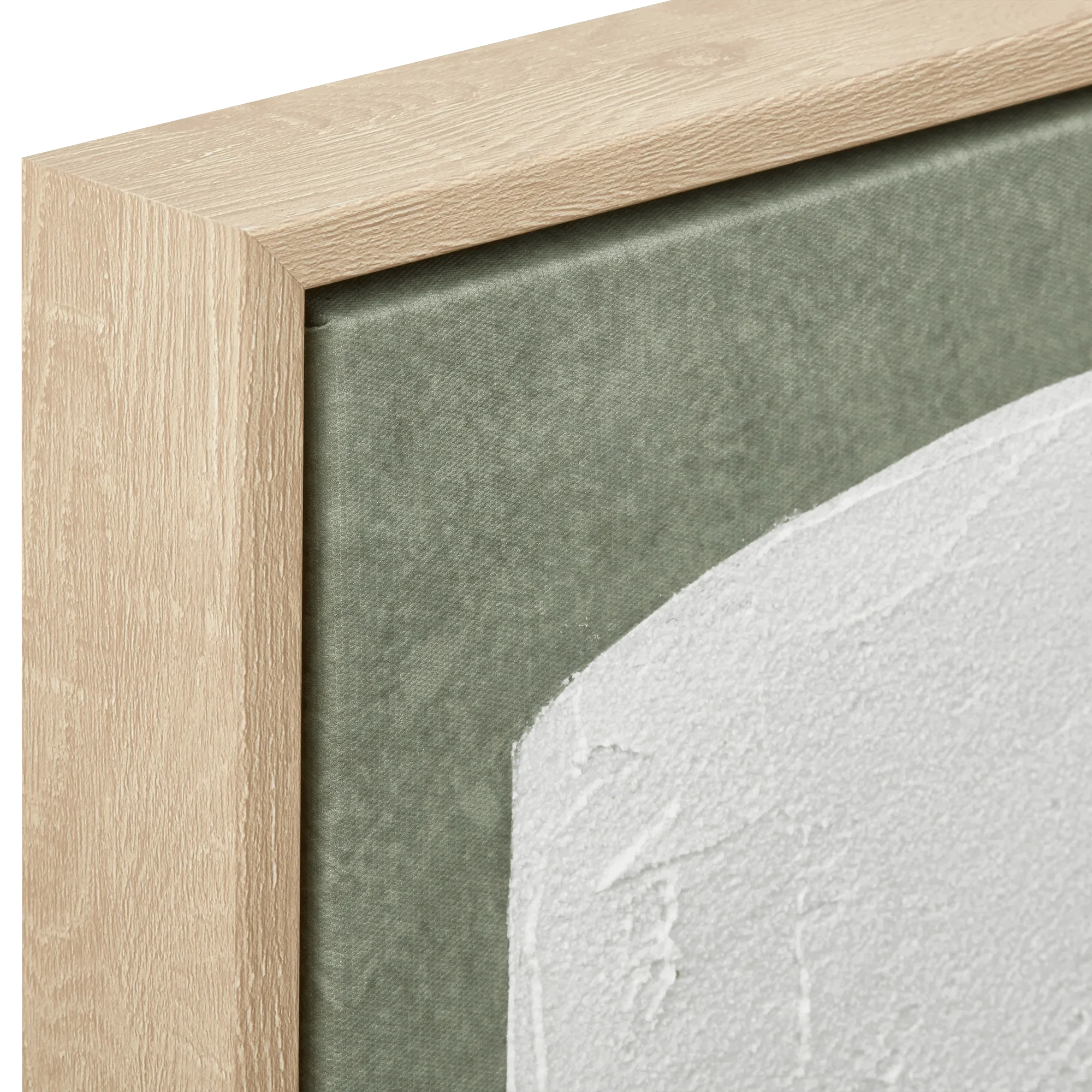 White Form on Green Framed Art - Image 3