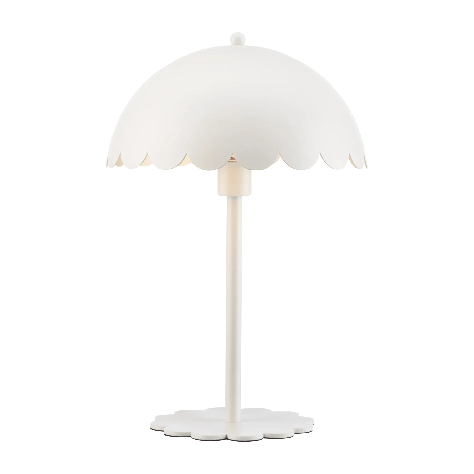 White Metal Scalloped Edge Table Lamp - Image 2