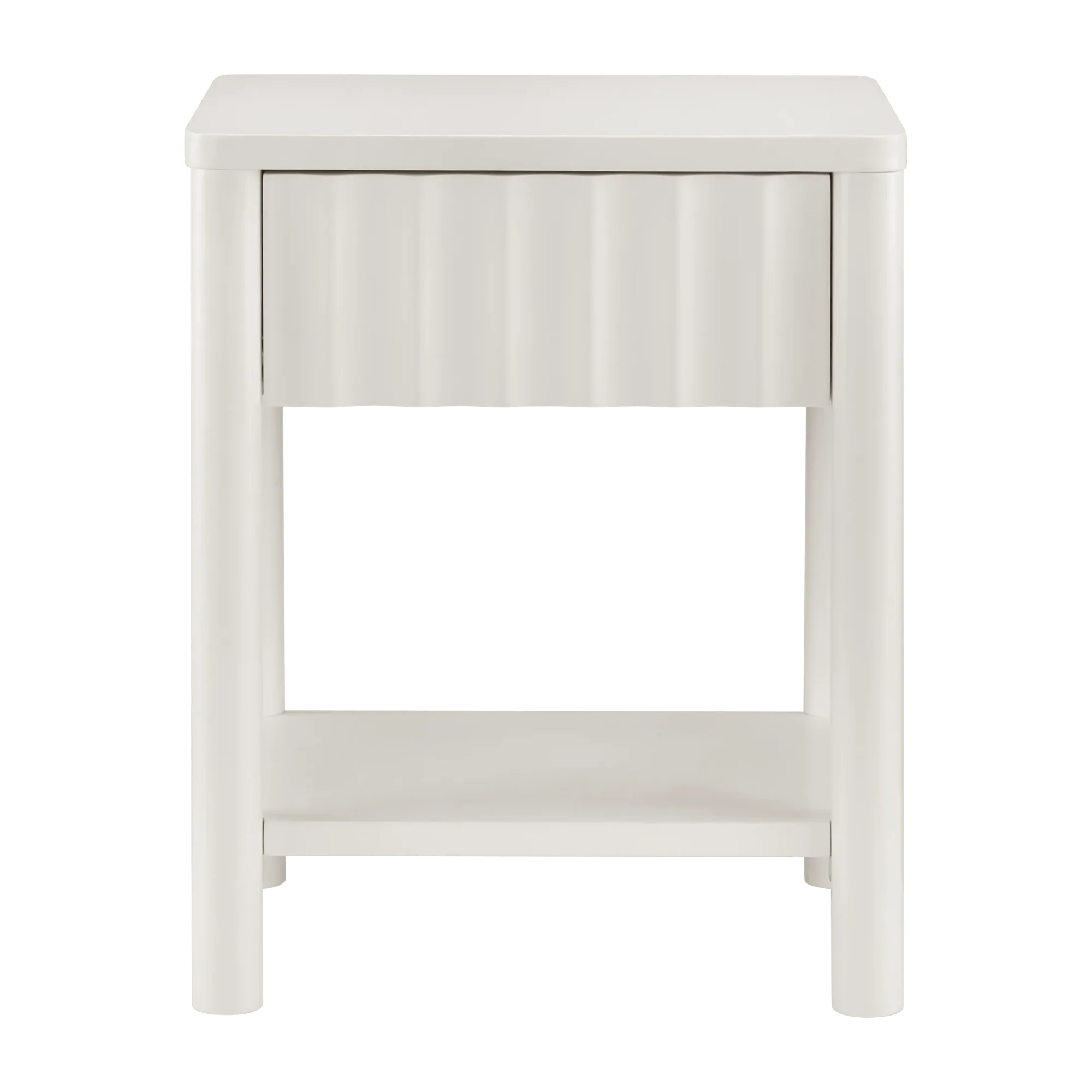 White Nightstand with Drawer - Image 3