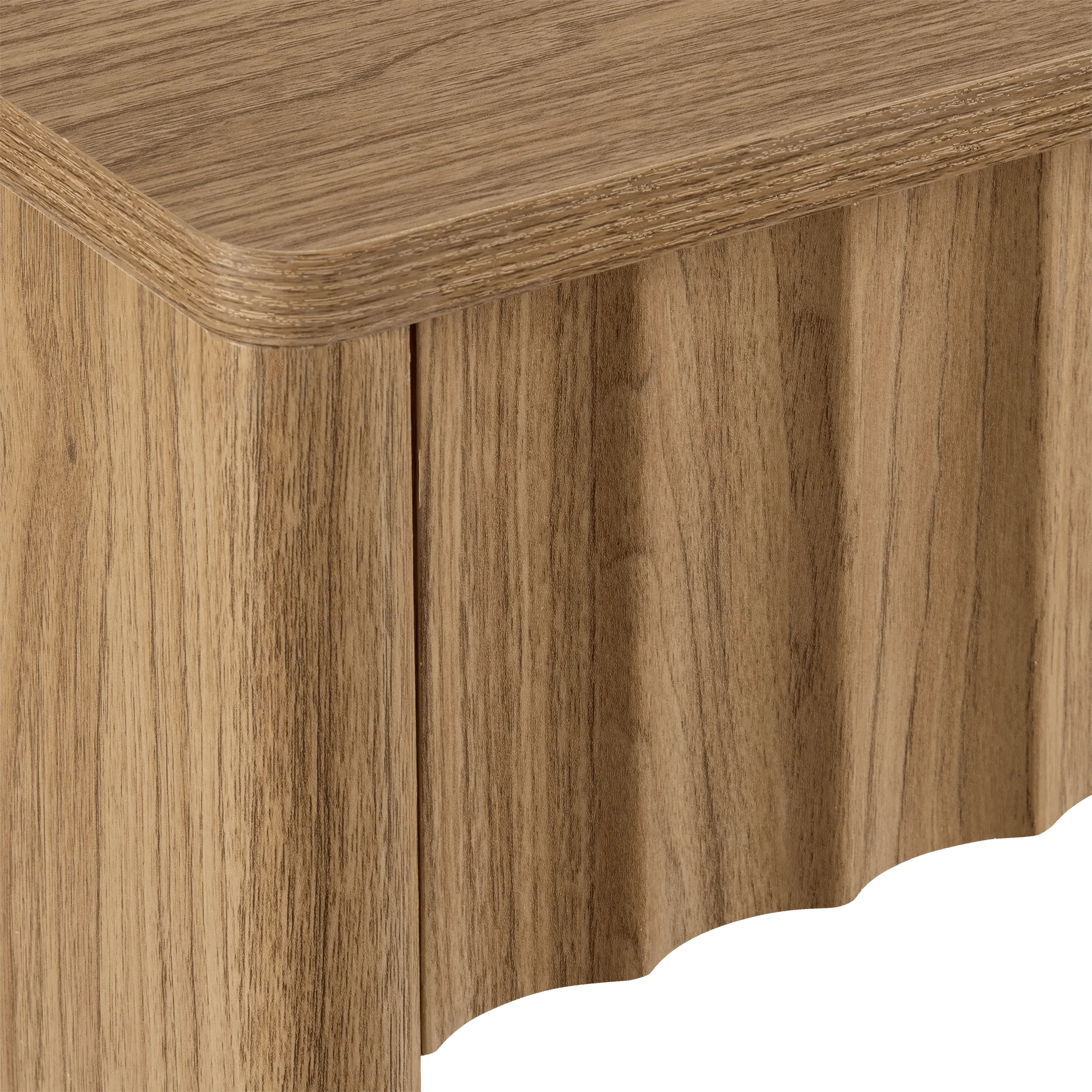 Wood console with ribbed drawer - Image 5