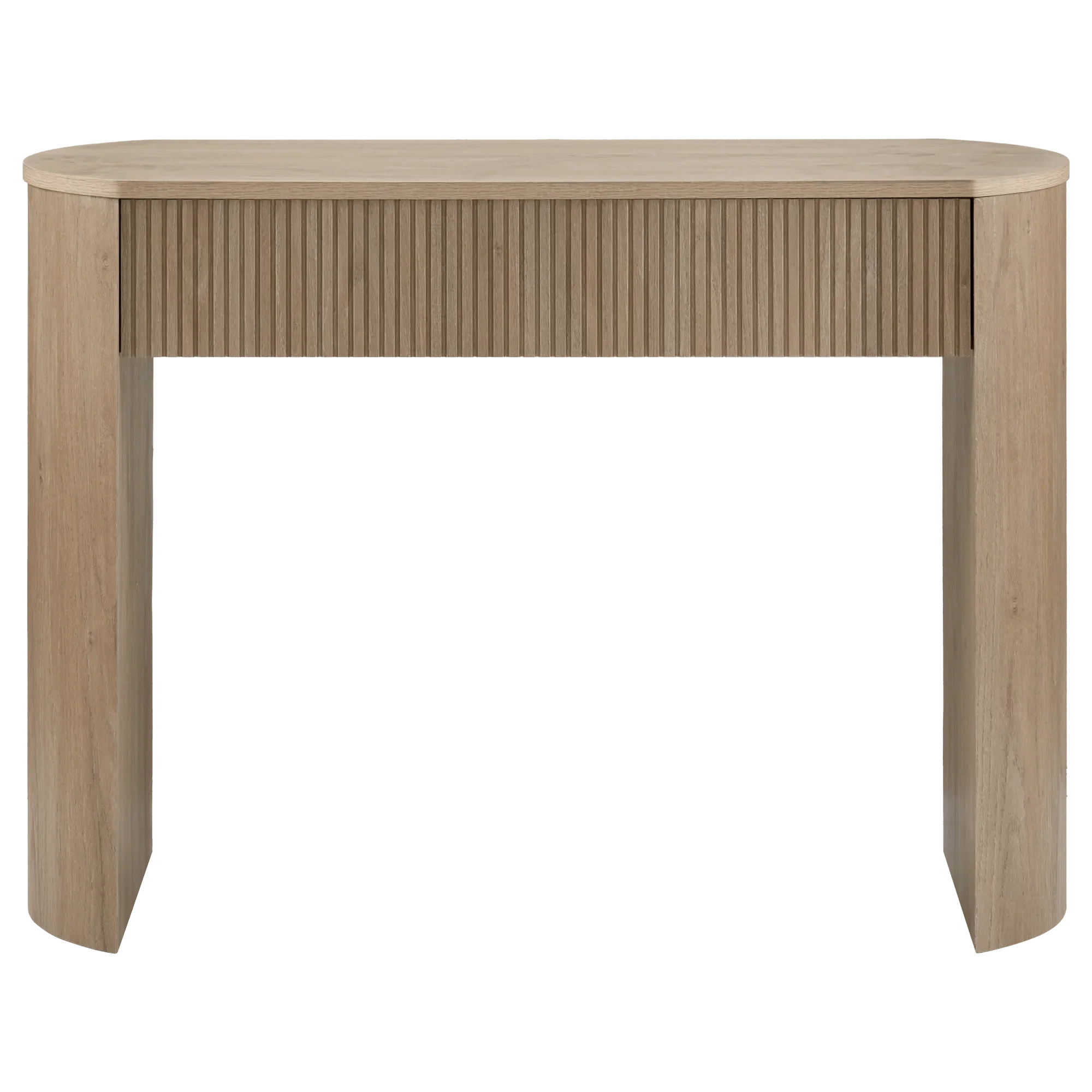 Wood console with ribbed drawer - Image 3