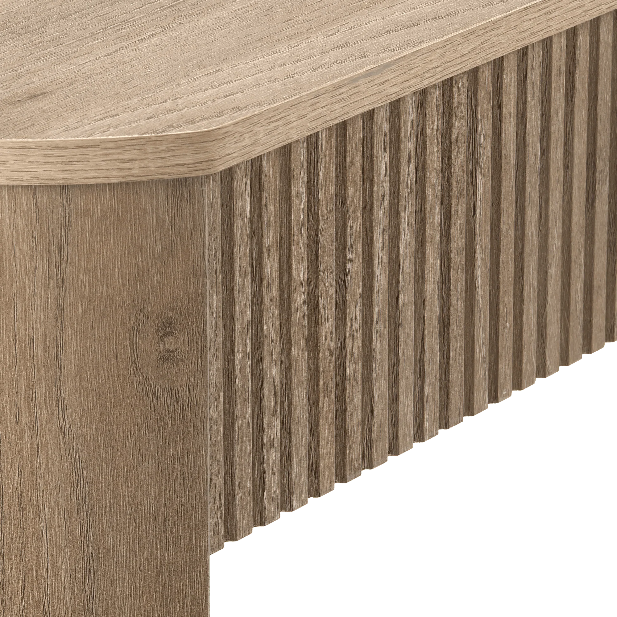 Wood console with ribbed drawer - Image 4