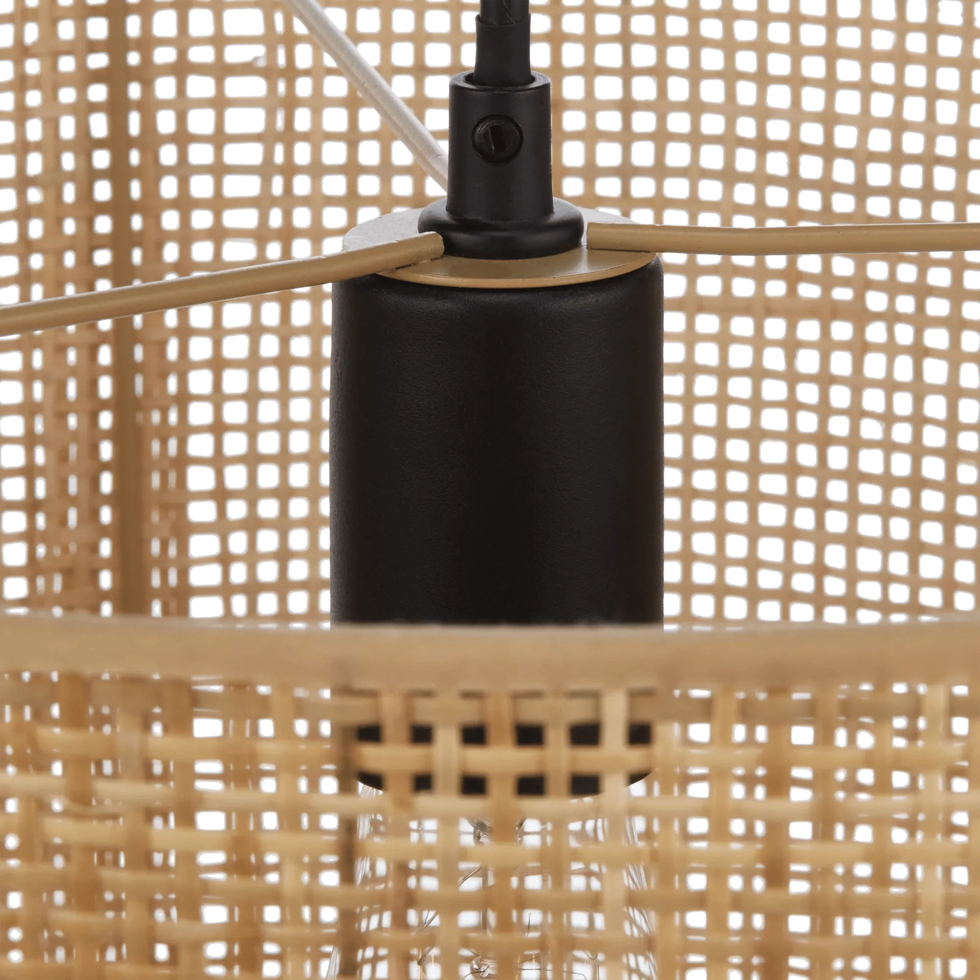 Wood & Rattan Ceiling Lamp - Image 6