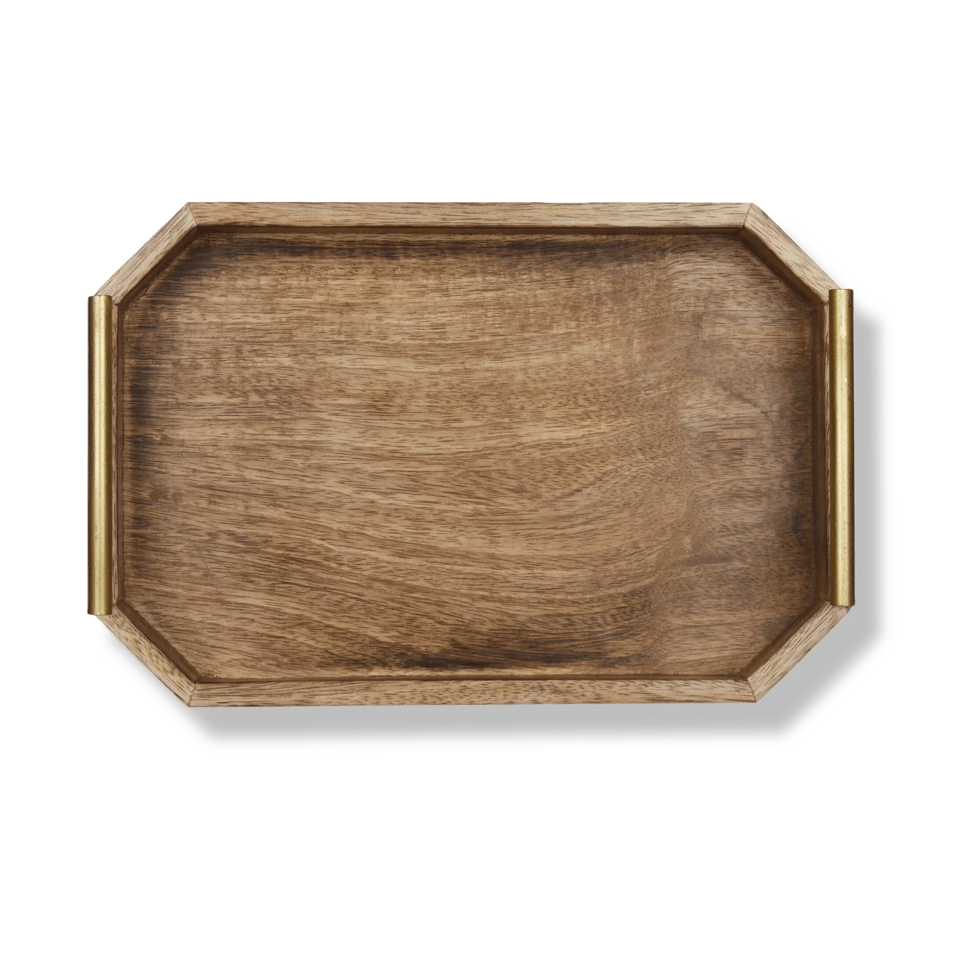 Wood Rectangular Tray with Handles - Image 4