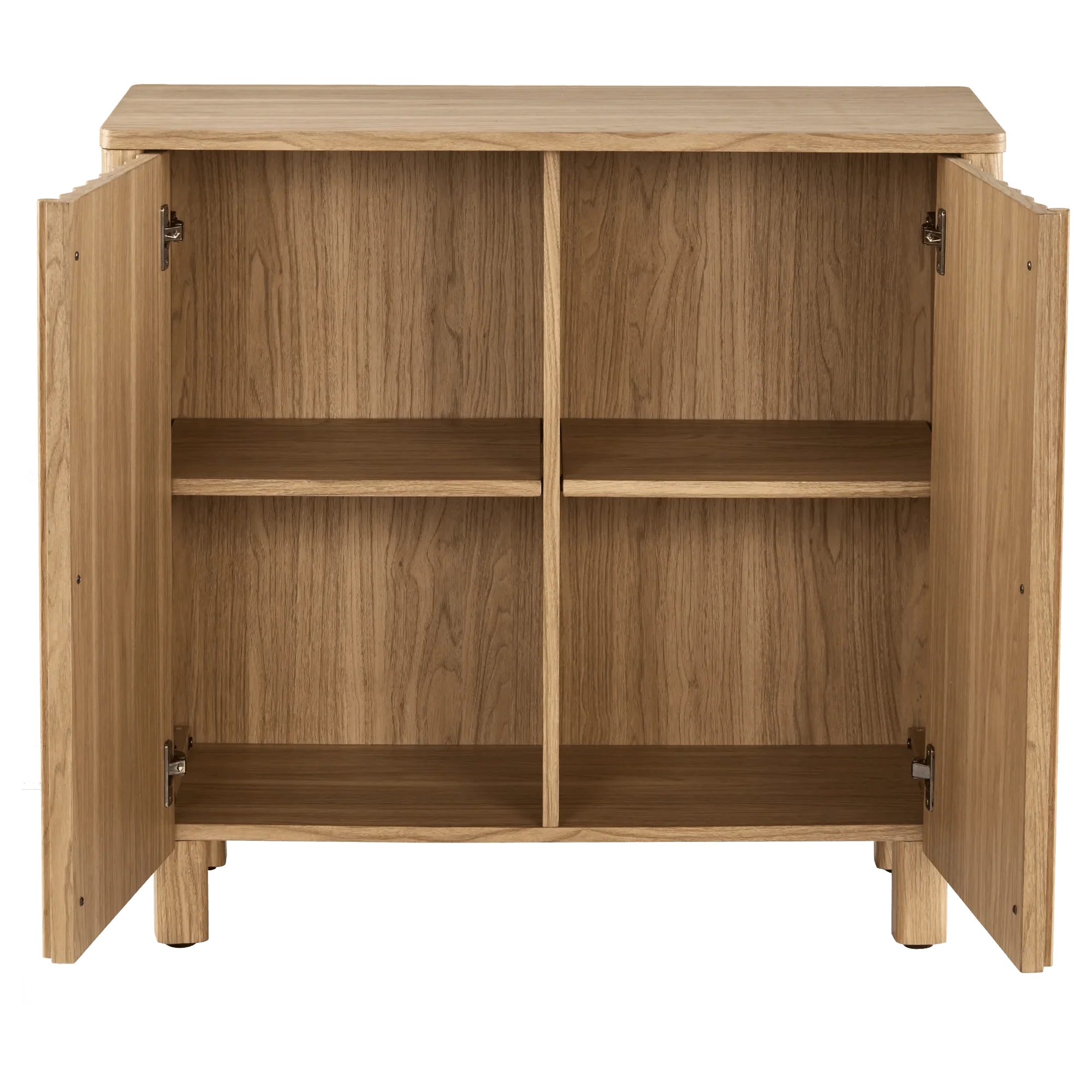 Wood Sideboard with Ribbed Doors - Image 4