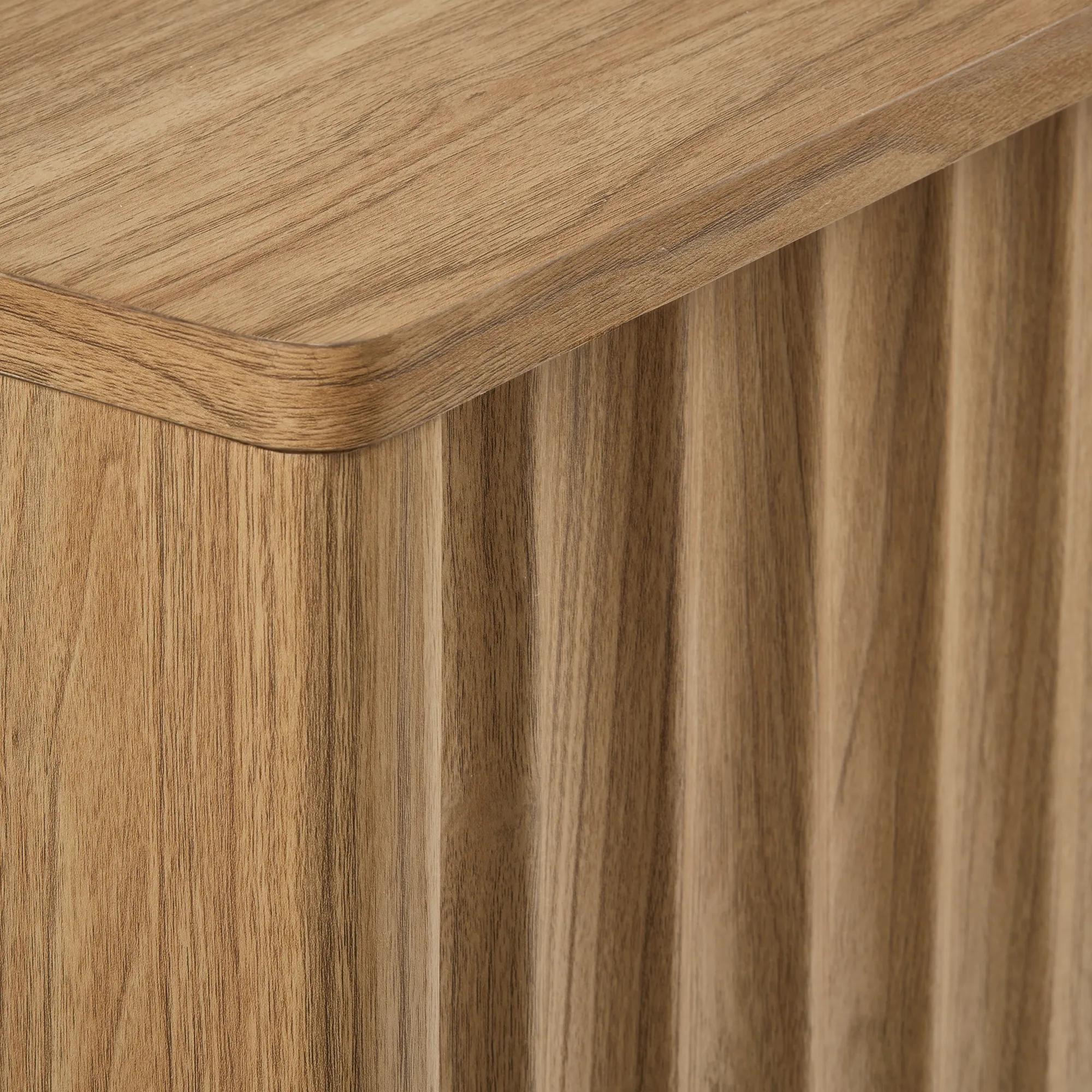 Wood Sideboard with Ribbed Doors - Image 5