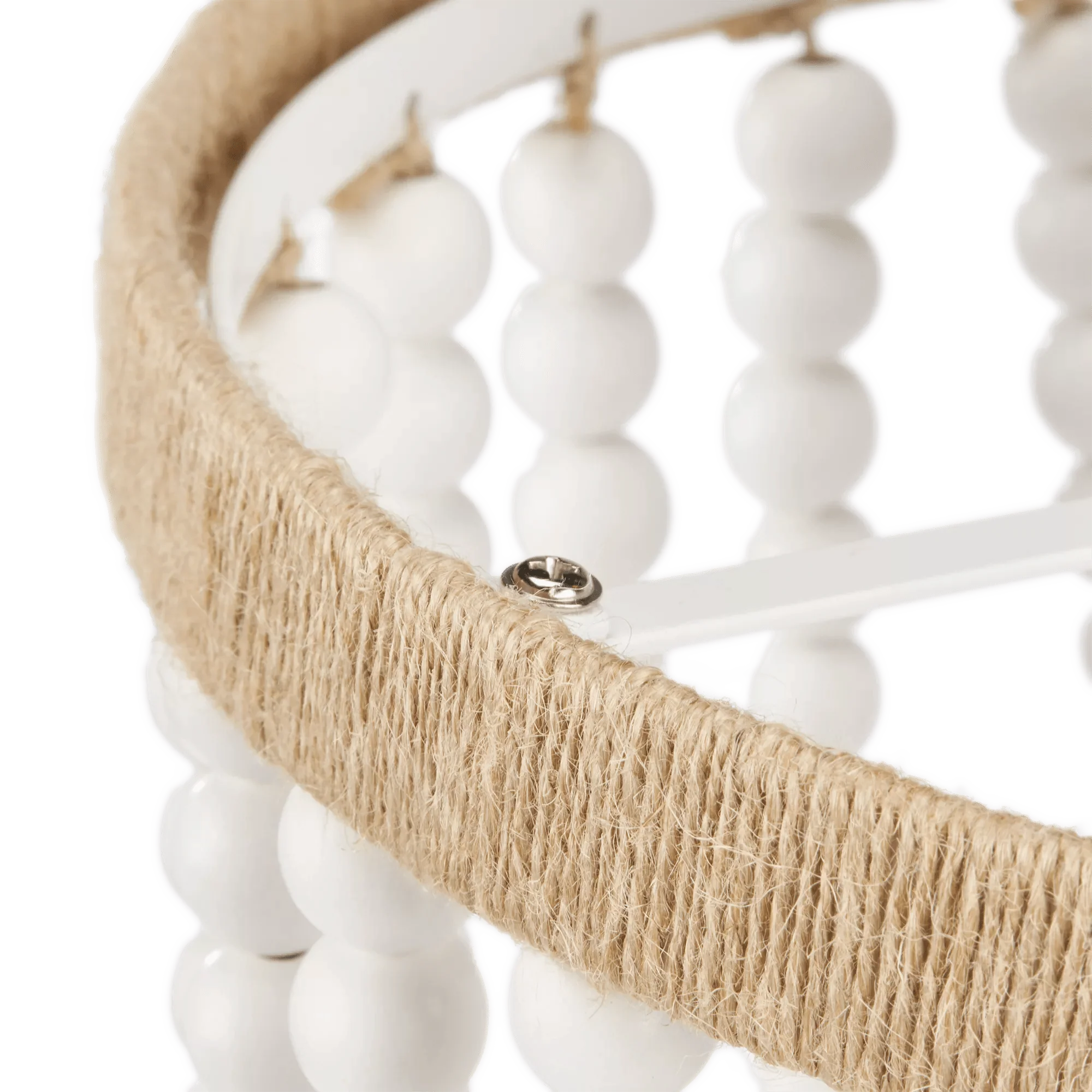 Wooden Bead and Tassel Ceiling Lamp - Image 4