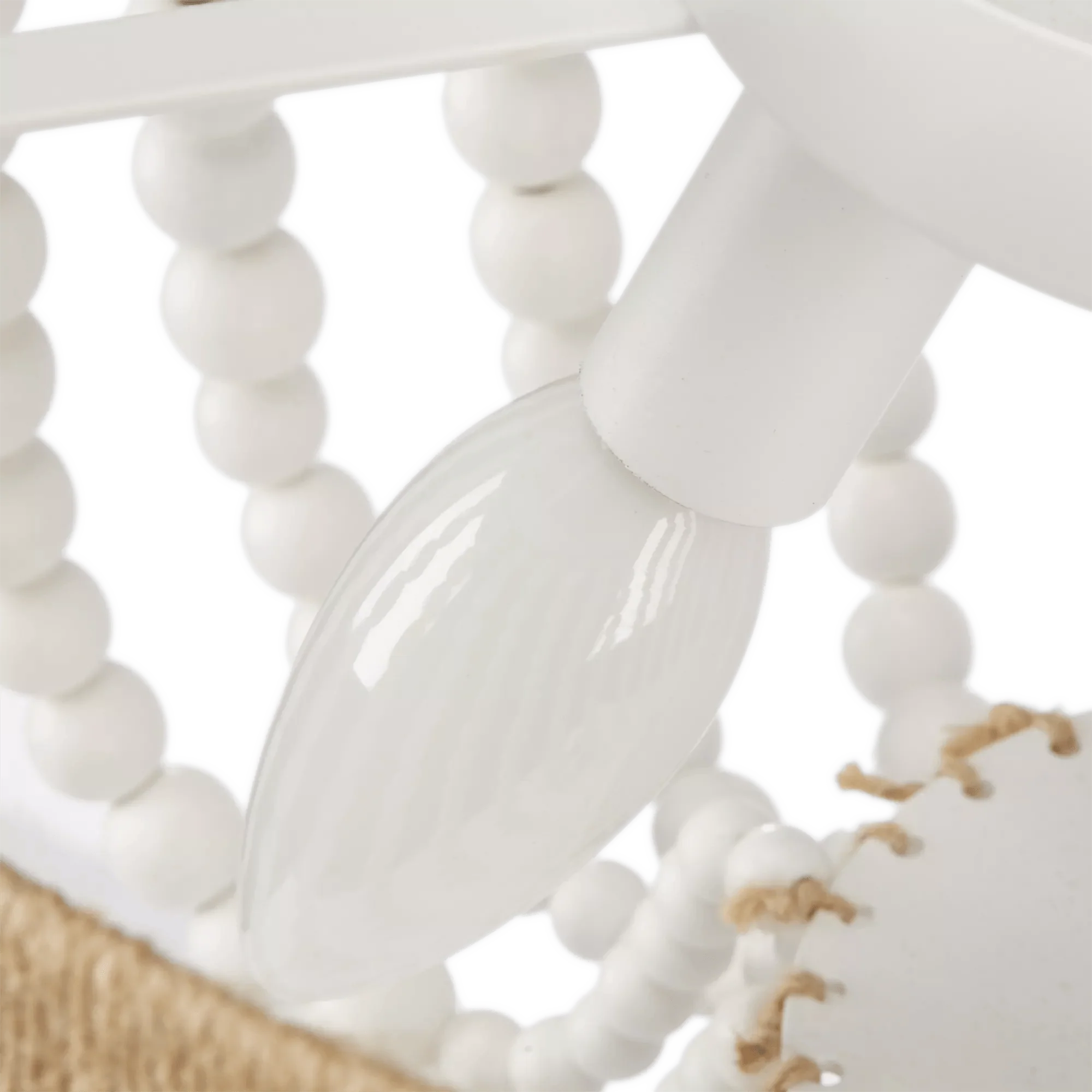 Wooden Bead and Tassel Ceiling Lamp - Image 6