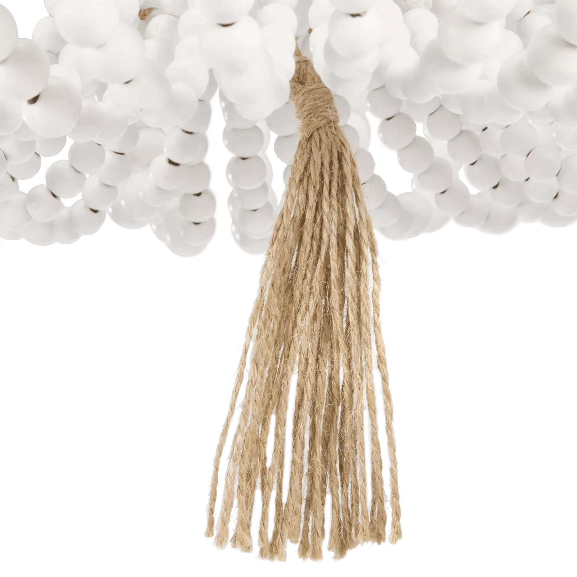 Wooden Bead and Tassel Ceiling Lamp - Image 7