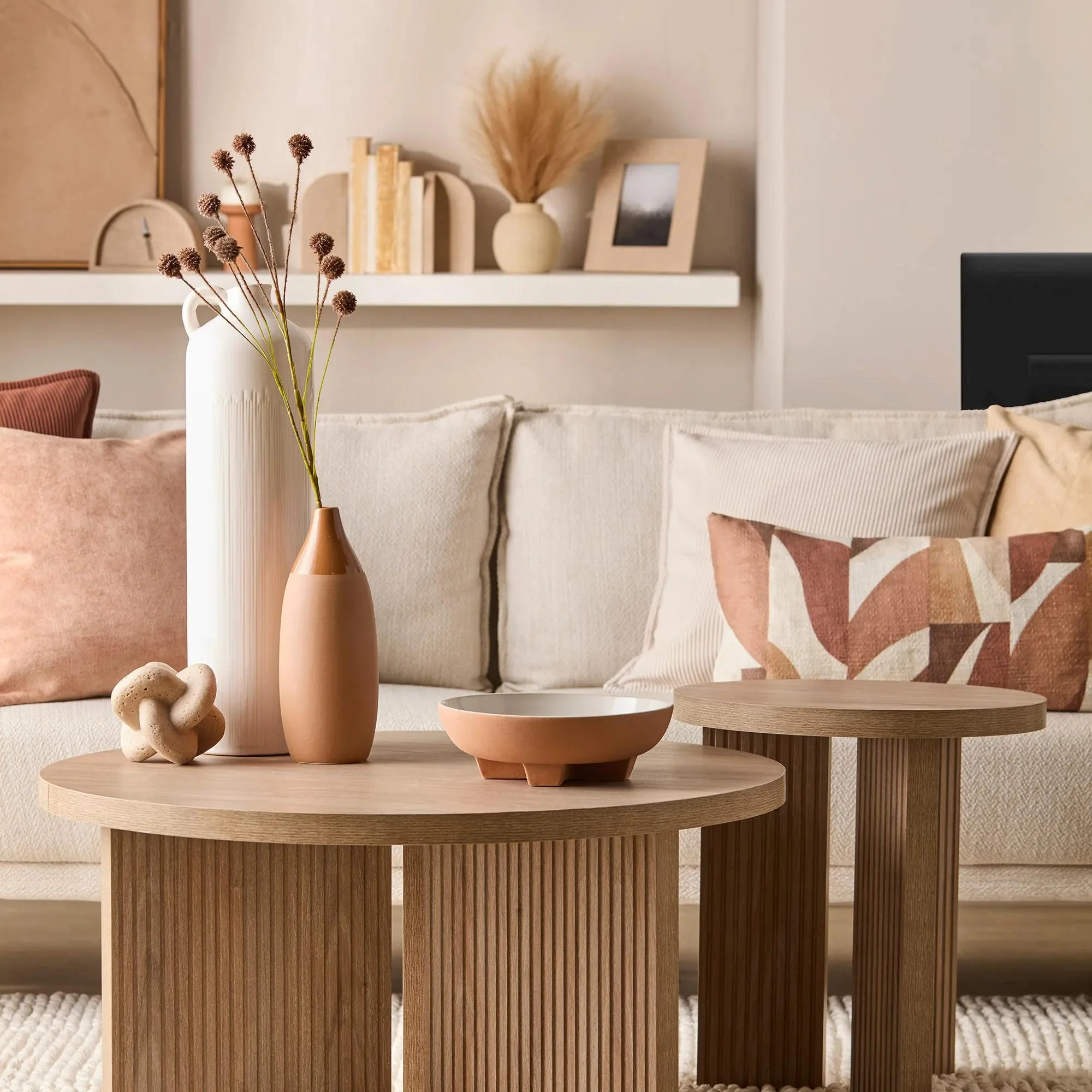 Wooden Round Coffee Table - Image 3