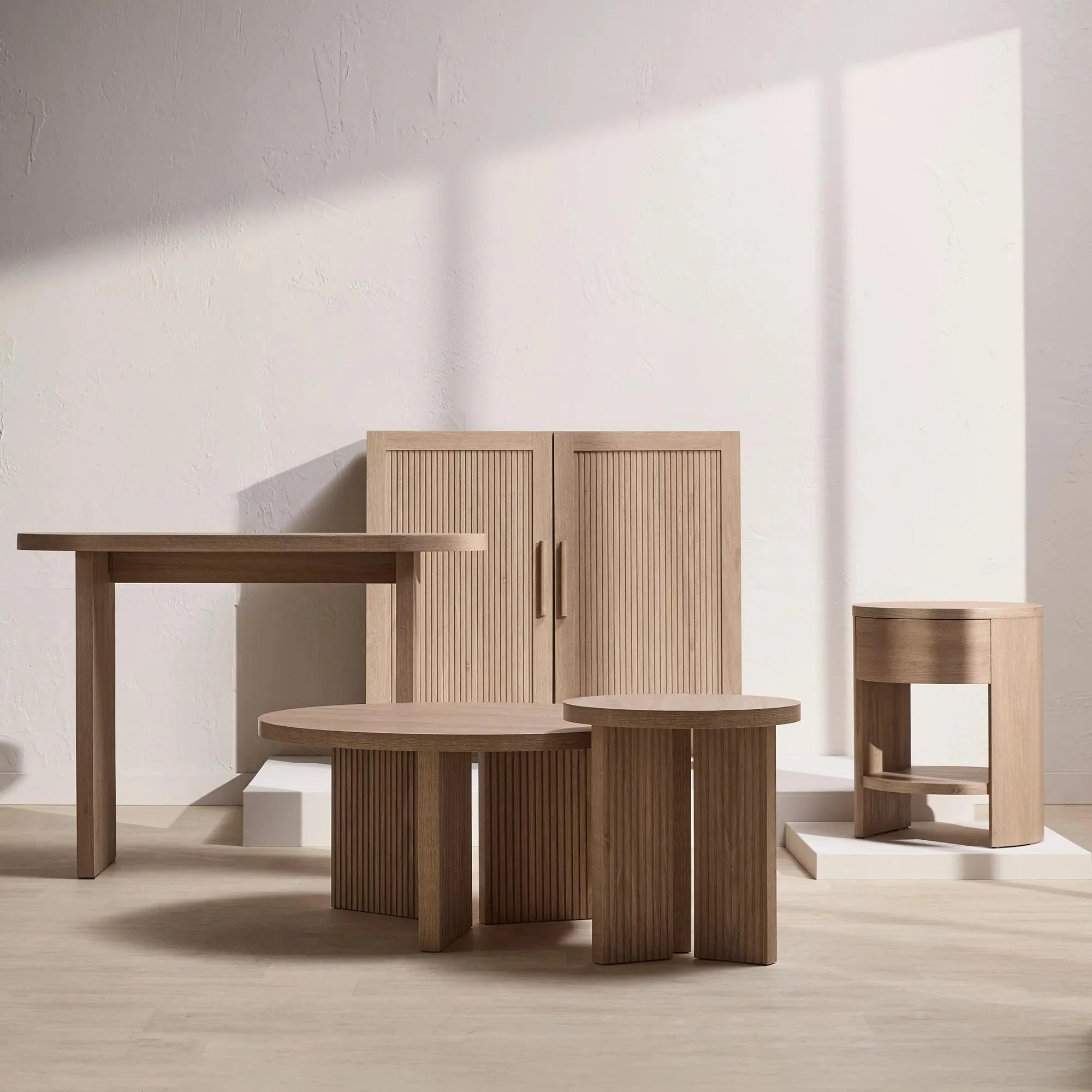 Wooden Round Coffee Table - Image 4